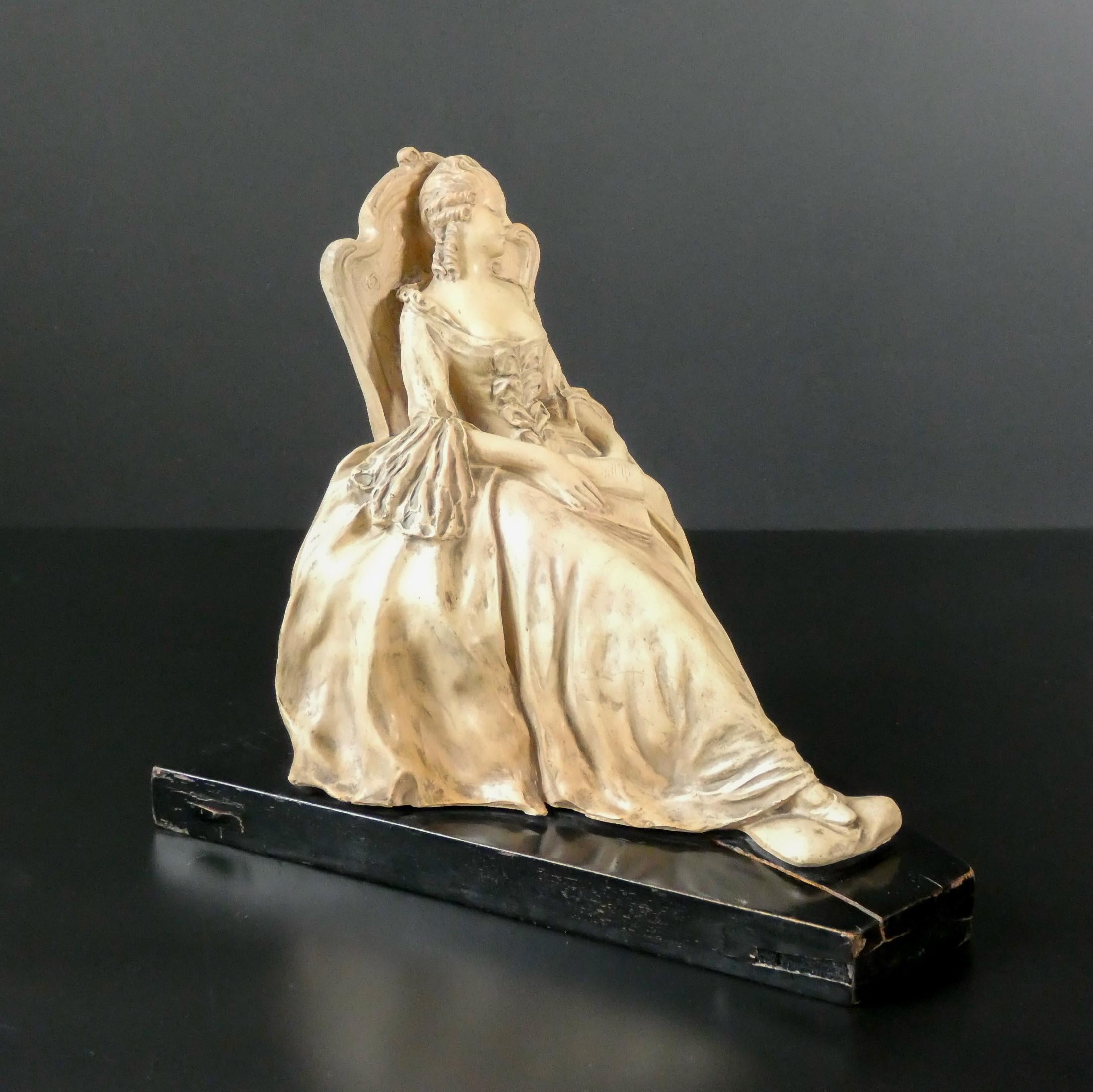Mid-20th Century Terracotta Sculpture by Arturo Pannunzio, Sleeping Lady, Italy, 1940 For Sale