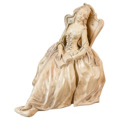 Sculpture d'Arturo Pannunzio, femme endormie, Italie, 1940