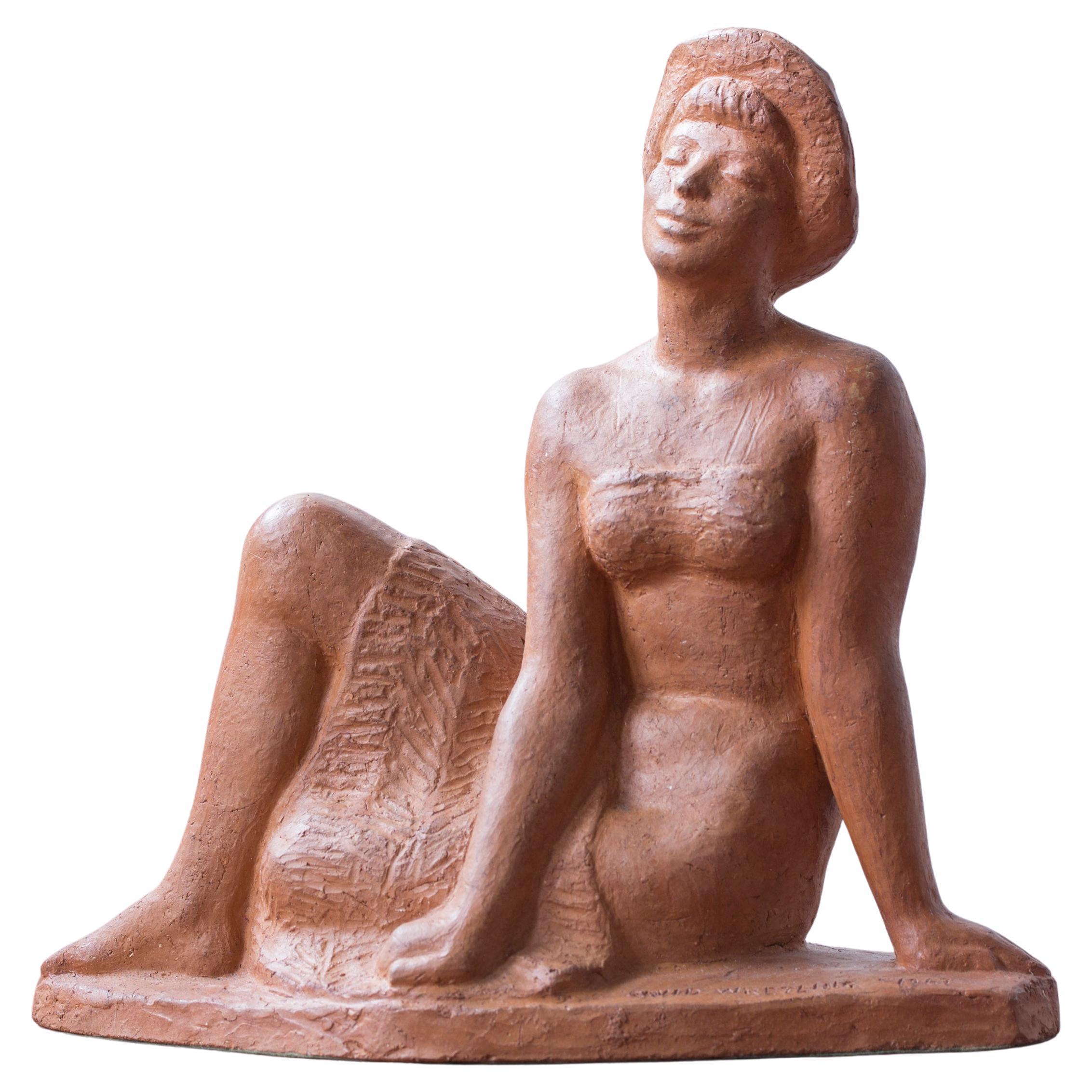 Escultura de terracota de David Wretling, Suecia, 1967