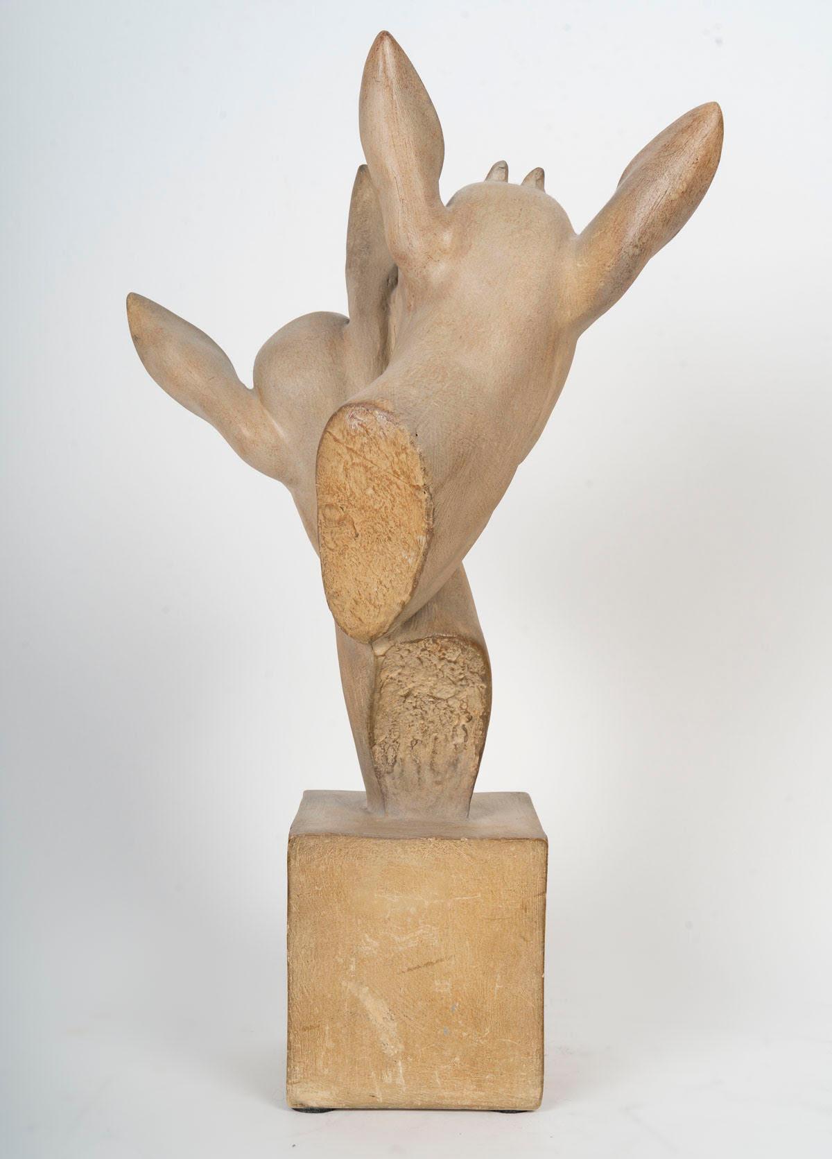 Terrakotta-Skulptur von Irénée Rochard, 1930, Art-Déco-Zeit. im Zustand „Gut“ im Angebot in Saint-Ouen, FR