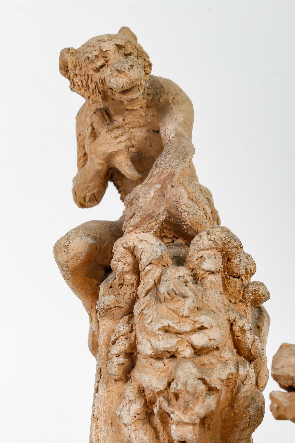 Terrakotta-Skulptur von Paul Adolphe Lebègue, Anfang des 20. Jahrhunderts. (Art nouveau) im Angebot