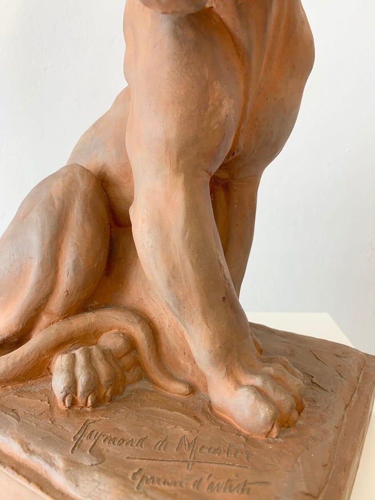 Terracotta Sculpture by Raymond De Meester, 1940s, Belgium For Sale 2