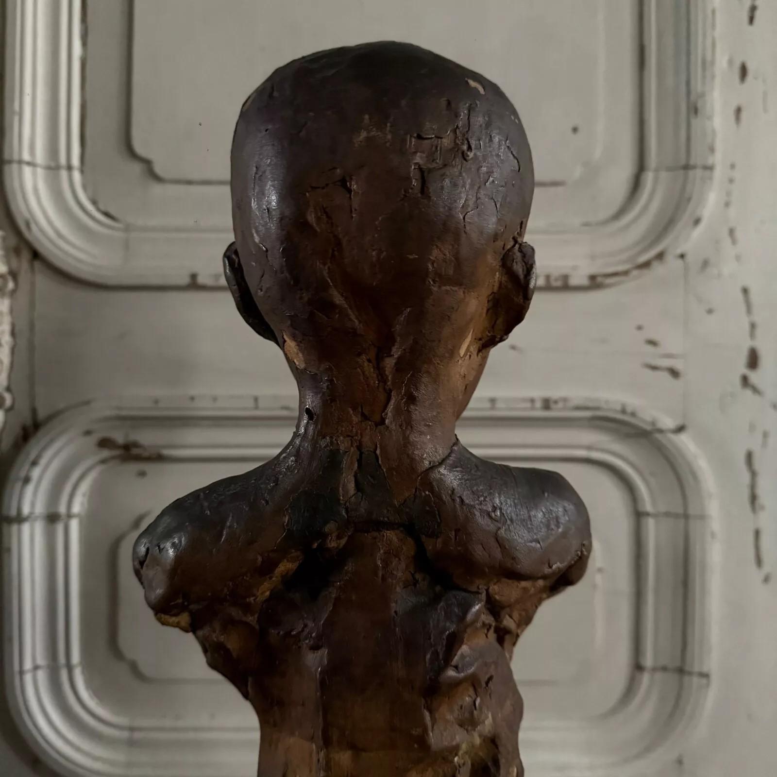 Terracotta sculpture, Charles Filleul workshop, bust of a child. im Angebot 3