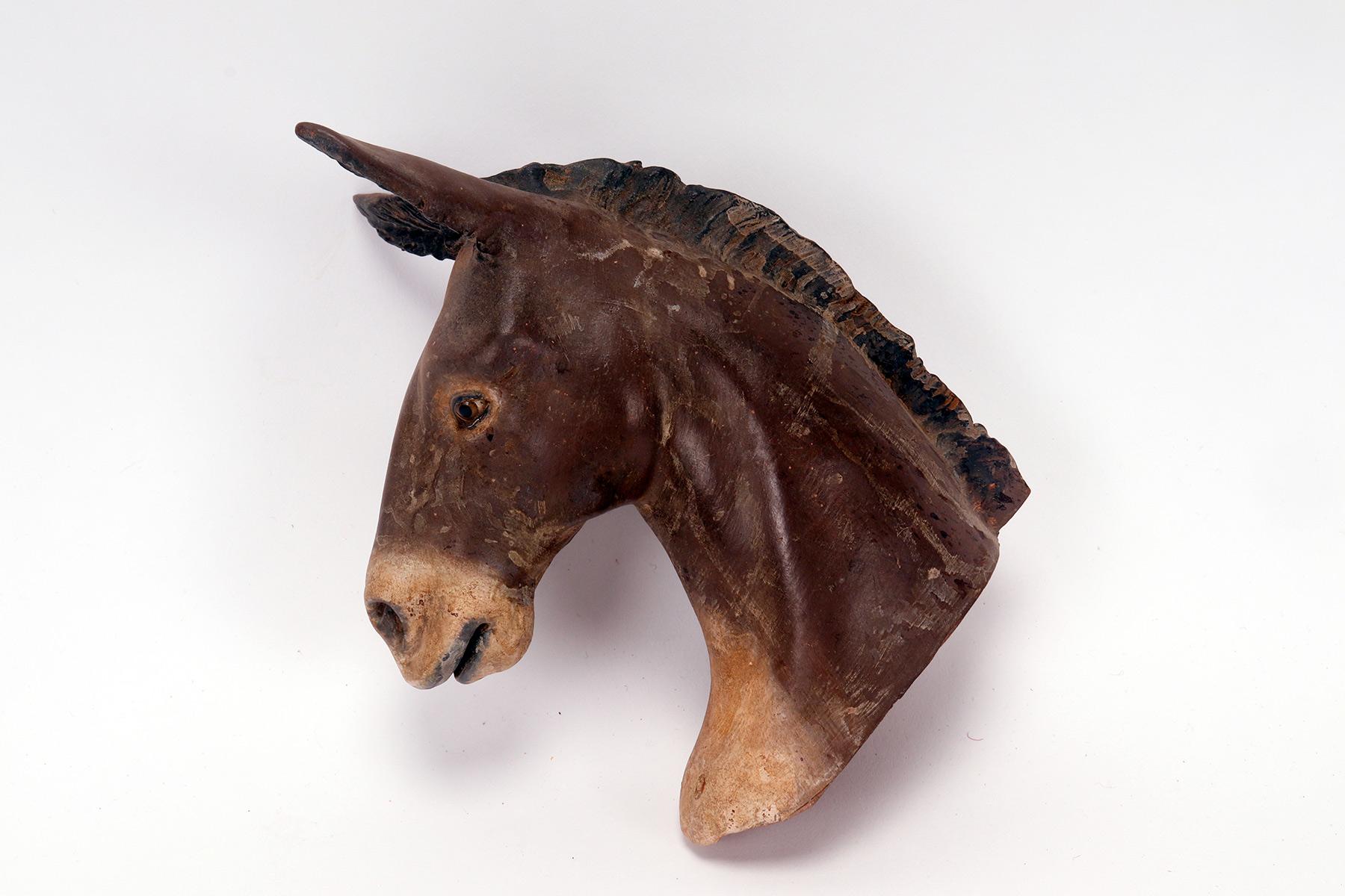 Terracotta sculpture depicting a donkey, Italy, second half of the 19th century. For Sale 1