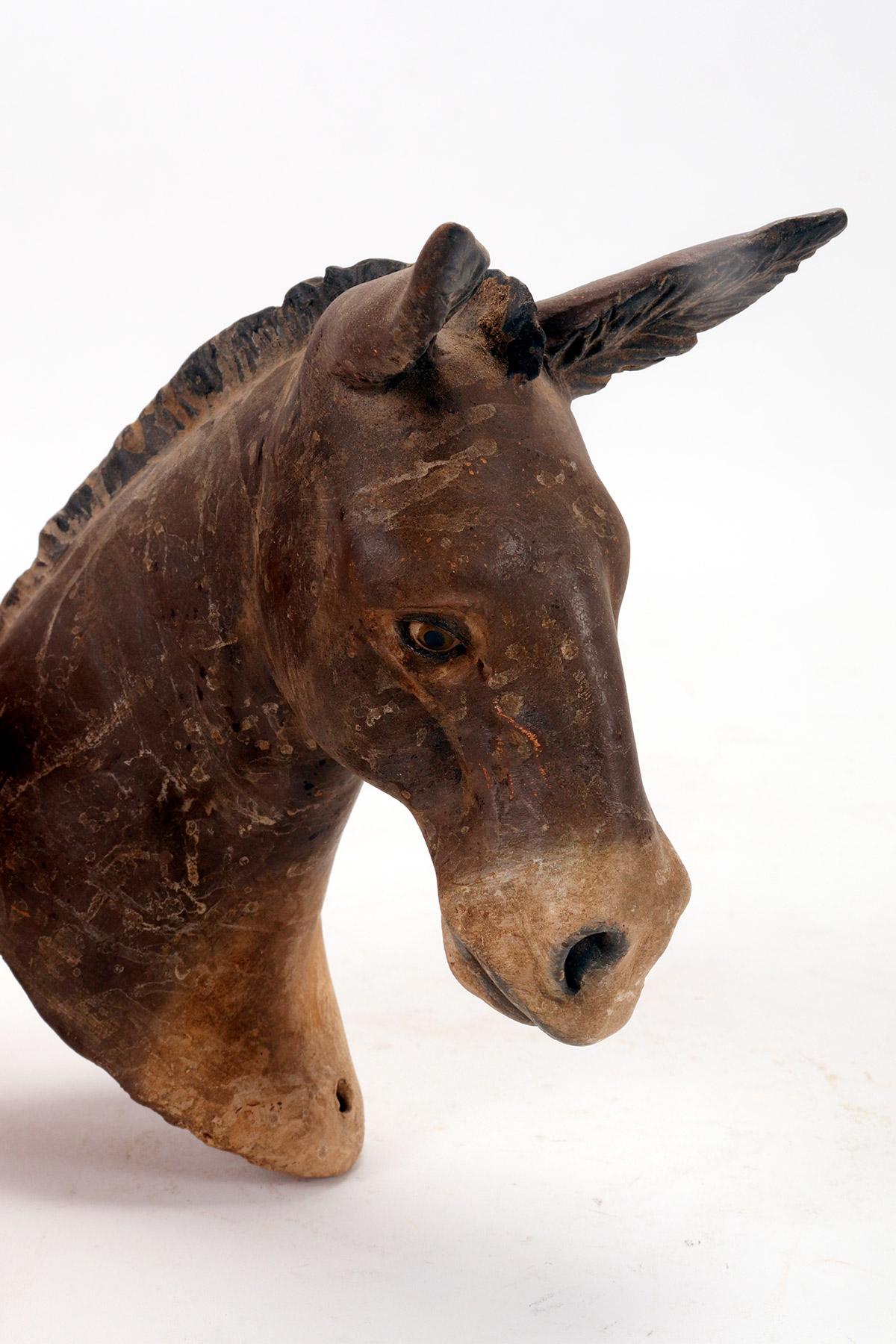 Terracotta sculpture depicting a donkey, Italy, second half of the 19th century. For Sale 2