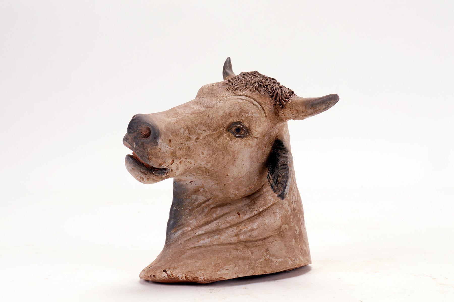 Terracotta sculpture depicting a ox, Italy, second half of the 19th century. For Sale 2