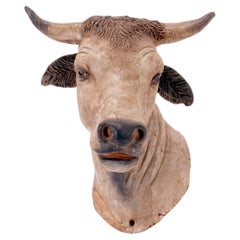 Antique Terracotta sculpture depicting a ox, Italy, second half of the 19th century.
