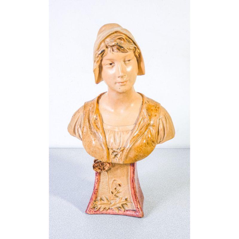 Terracotta Sculpture, F. Fouche, Art Nouveau. France, Early 20th Century In Good Condition In Torino, IT