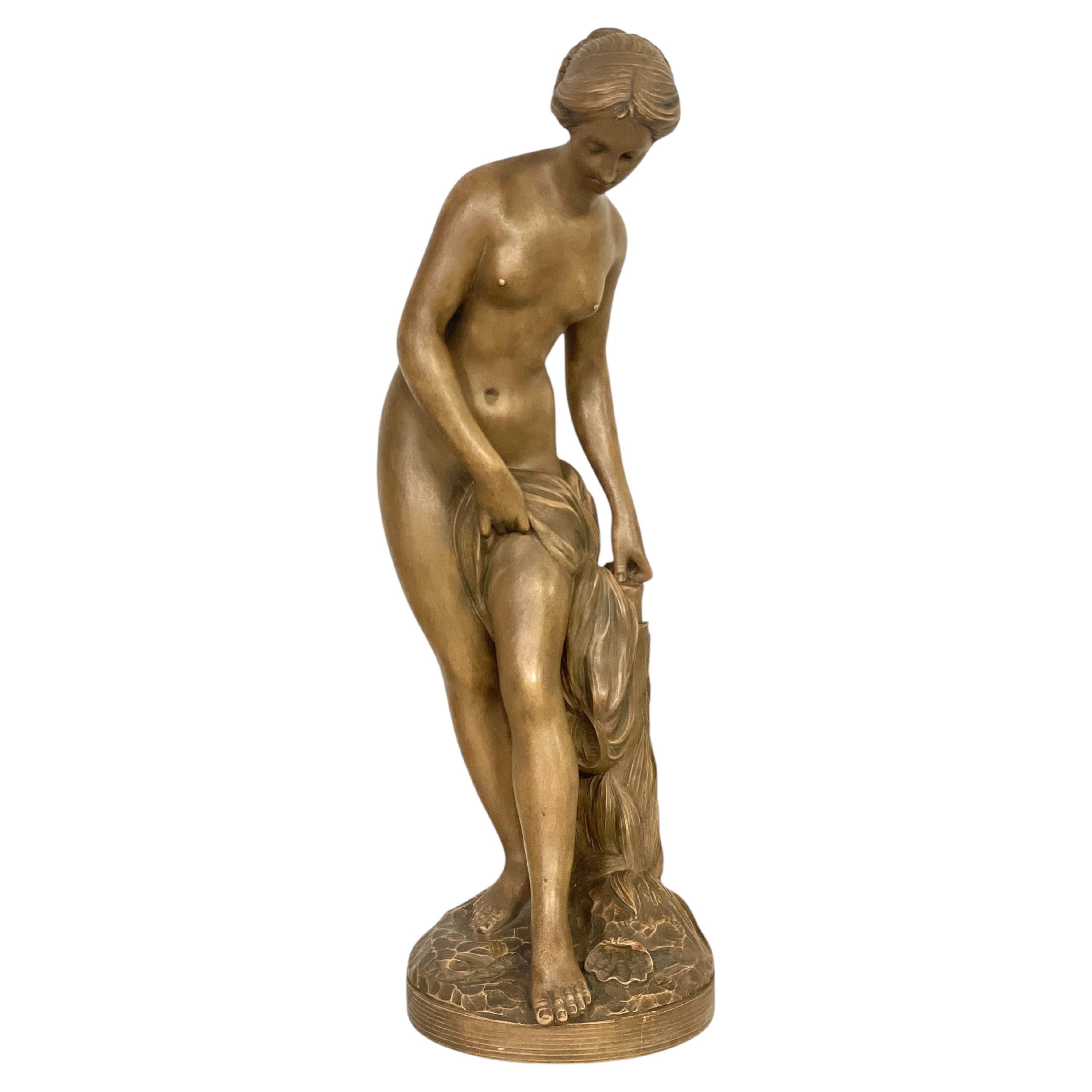 Sculpture en terre cuite " La Baigneuse "  D'après Falconet 19ème siècle