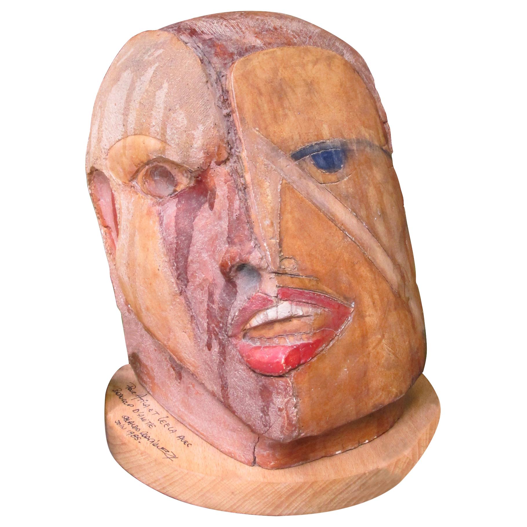 Terracotta Sculpture "Man Helmet" by Osvaldo Rodriguez ‘Born in 1946’