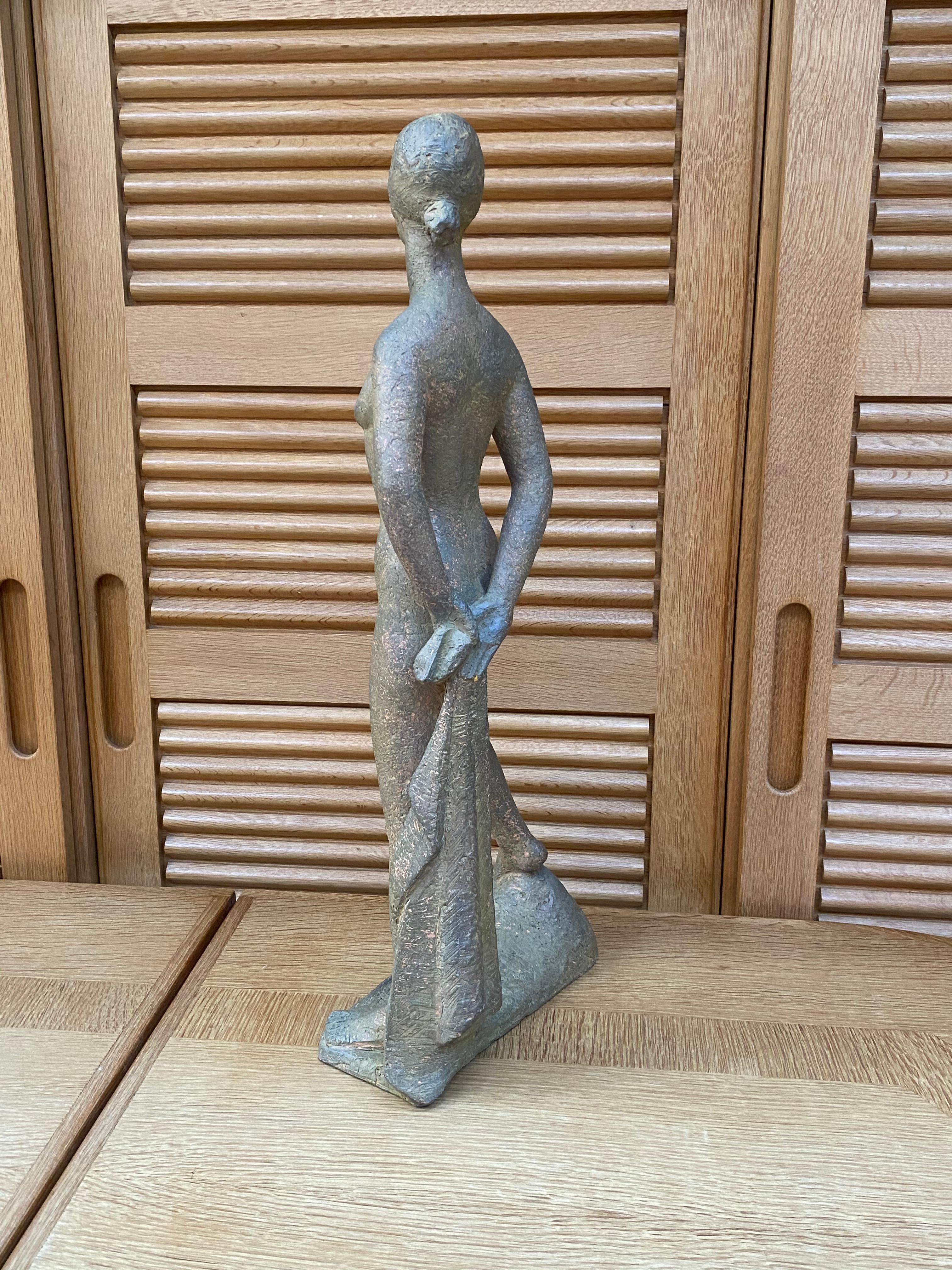 Terracotta Sculpture, Monogrammed Pm for Perugini Mario, circa 1960 In Good Condition For Sale In Saint-Ouen, FR