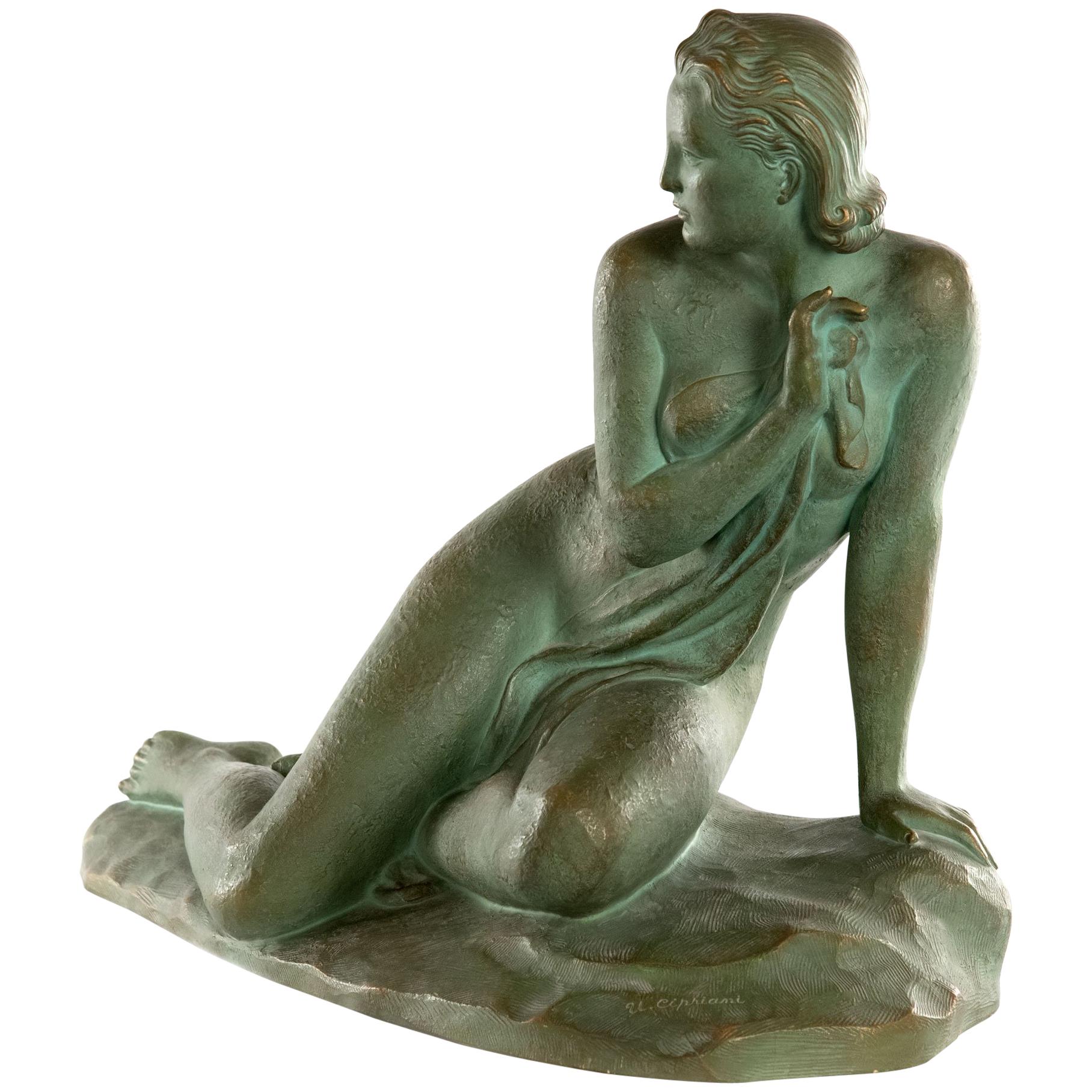 Sculpture d'un nu en terre cuite d'Ugo Cipriani, 1887-1930