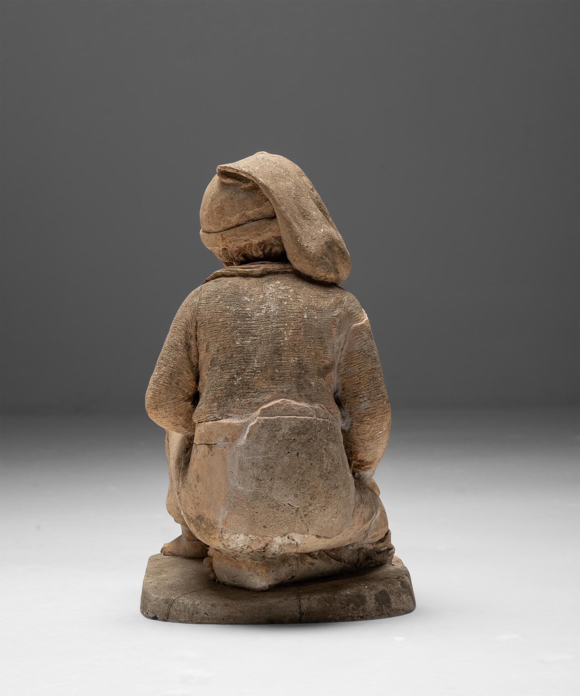 Terracotta Sculpture of a Young Fisherman, France 1858 1