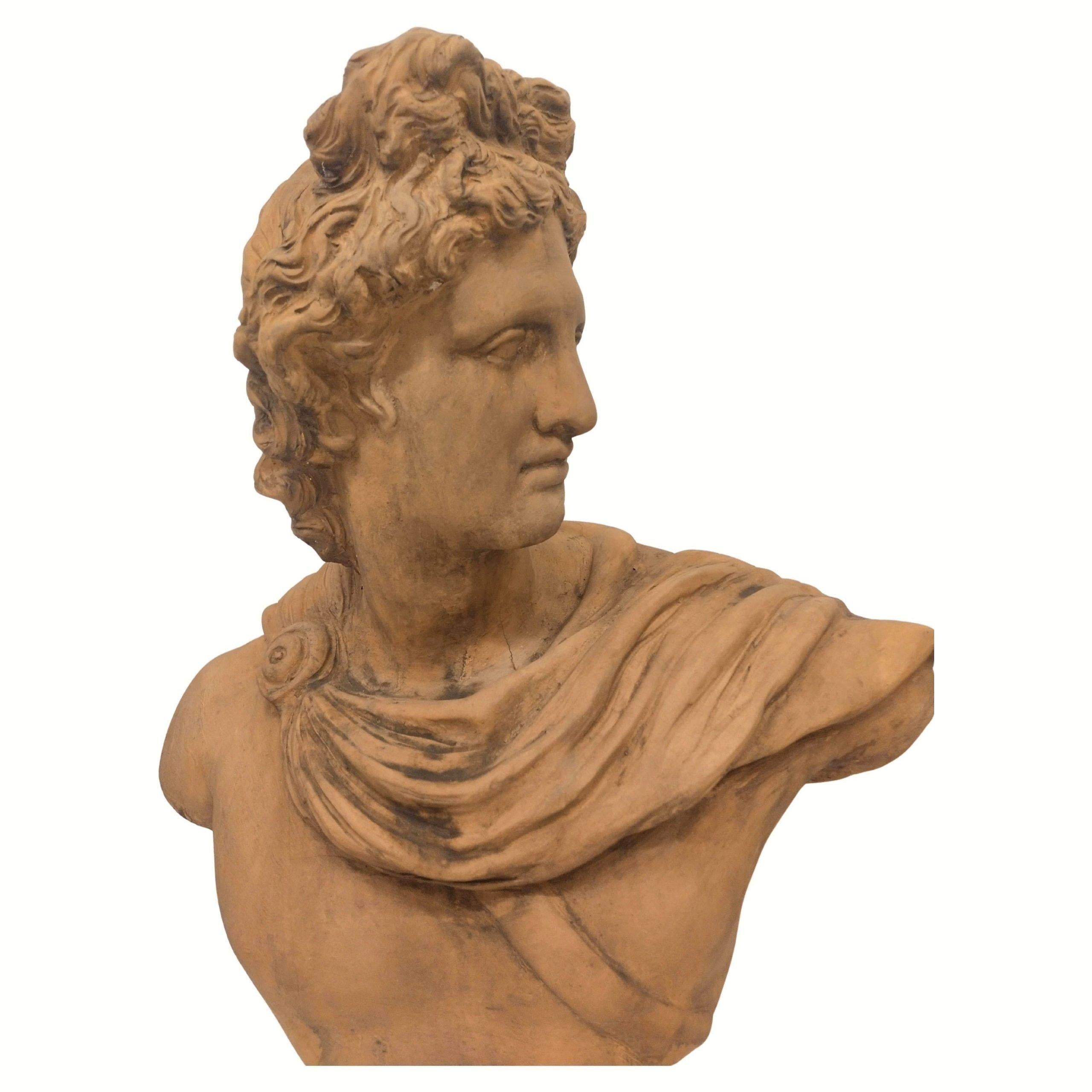 Scultura in terracotta di Apollo in vendita 1