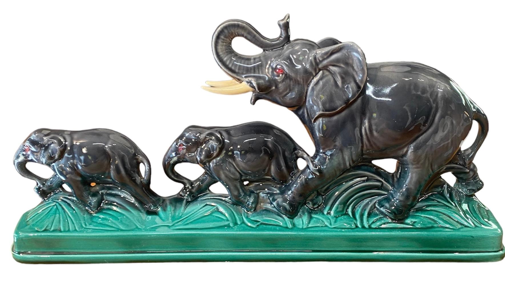 Terracotta Sculpture of Elephants, circa 1960 For Sale 6