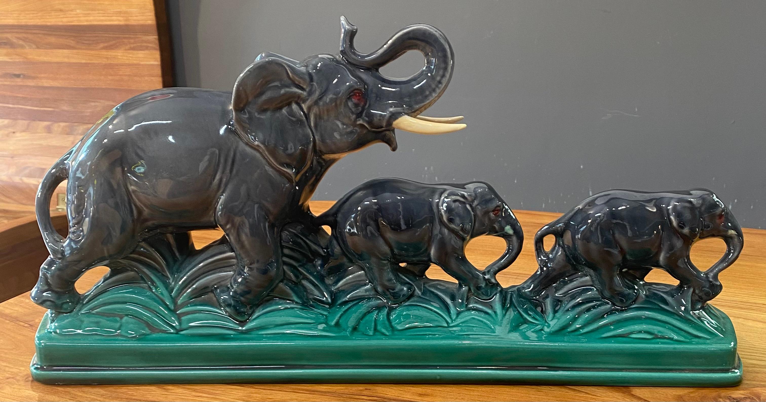 Terracotta Sculpture of Elephants, circa 1960 For Sale 2
