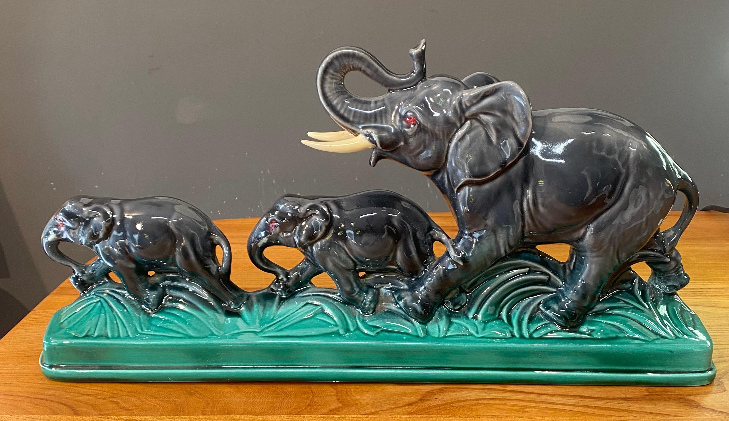 Terracotta Sculpture of Elephants, circa 1960 For Sale 5