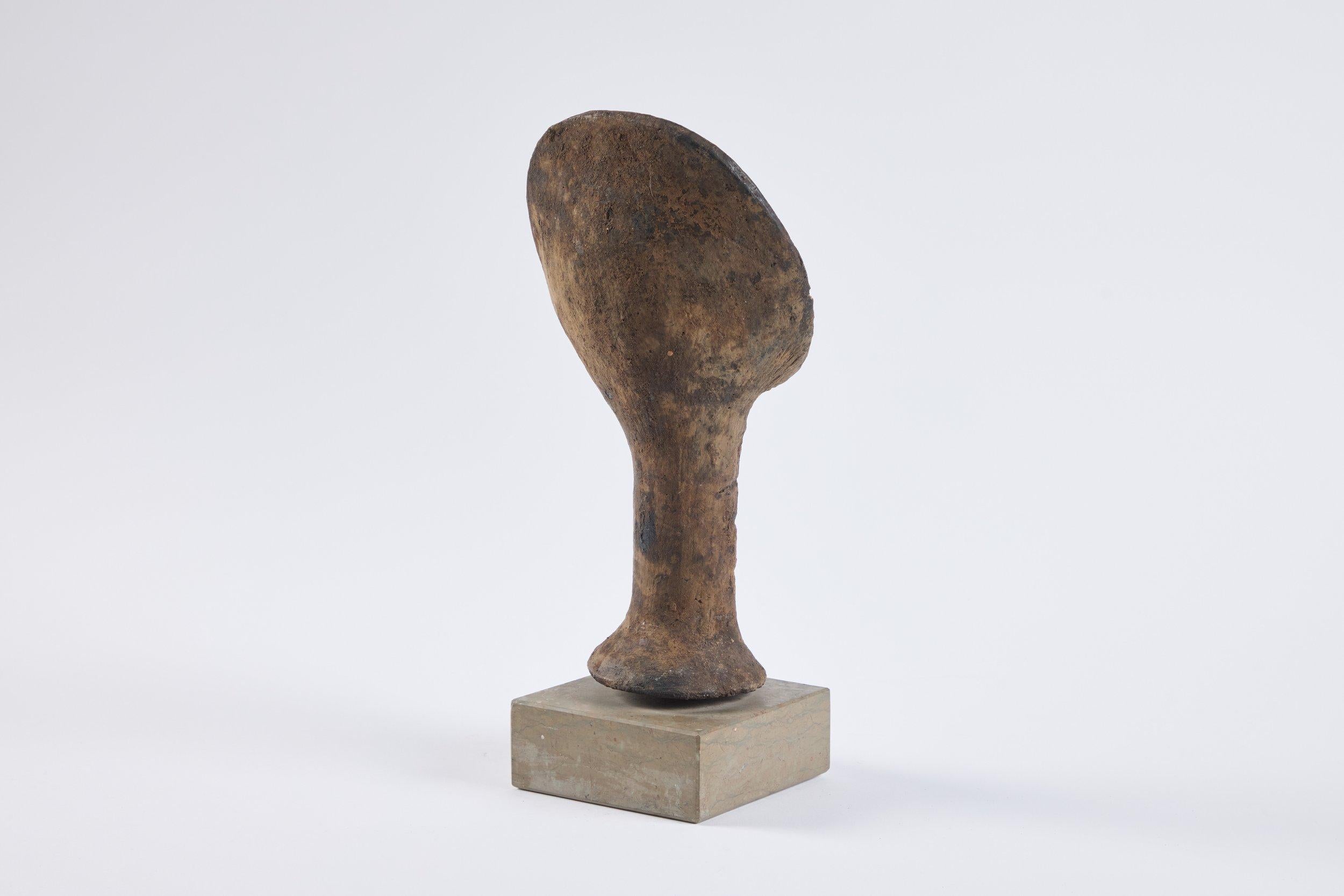 Terracotta Sculpture of Head In Excellent Condition For Sale In Studio City, CA