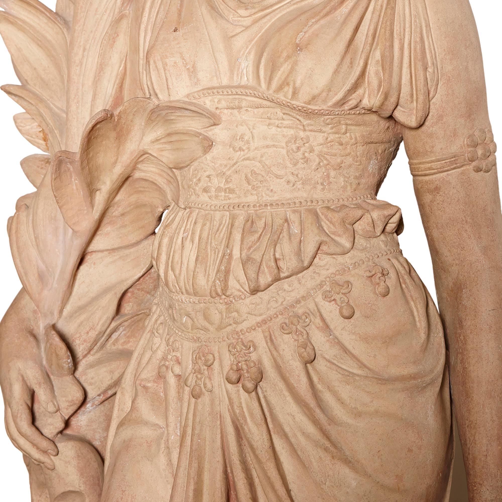 Classical Greek Terracotta Sculpture of Hebe by Kuhse and Ernst March Söhne For Sale