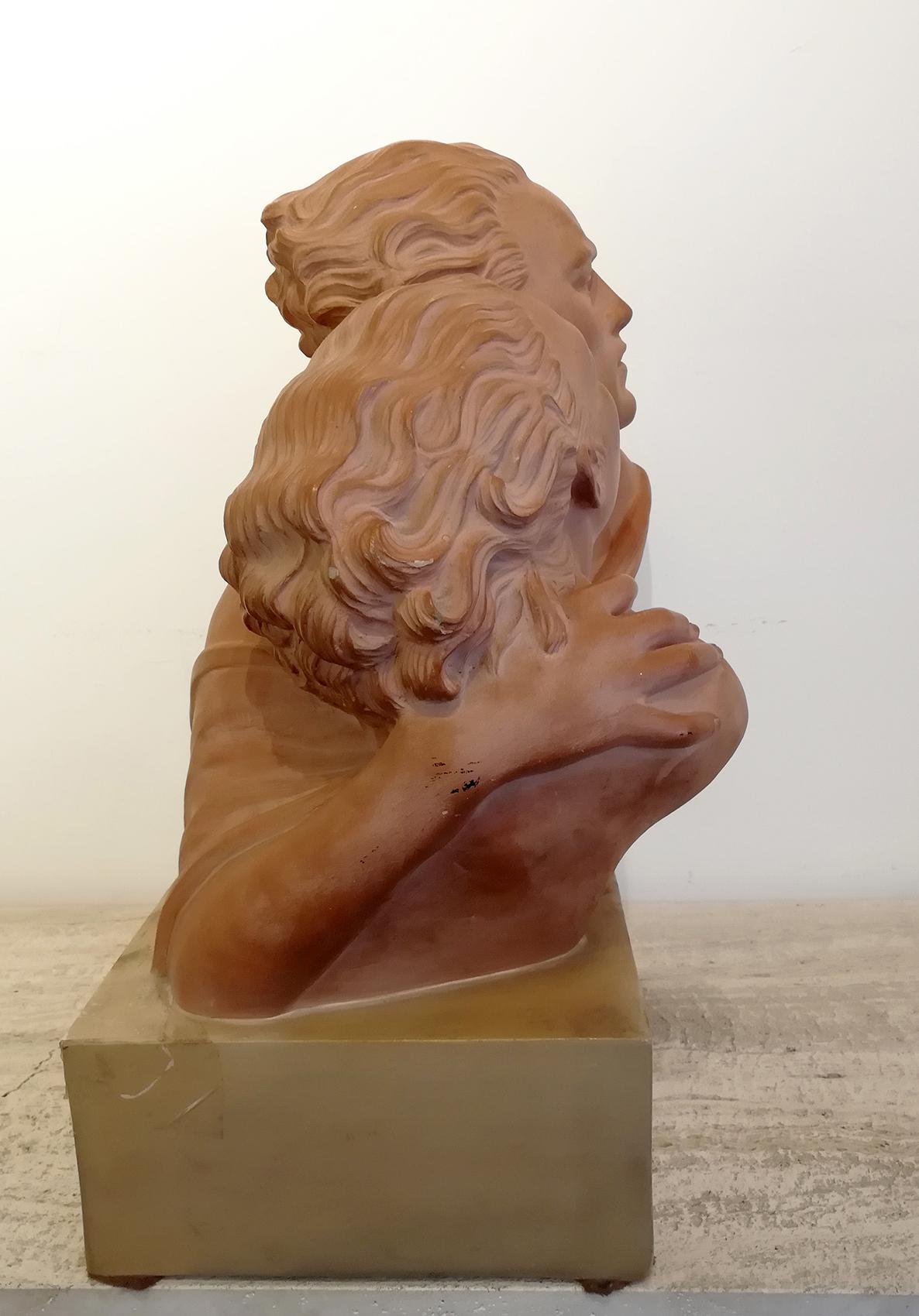 Terracotta Sculpture of Jean Marais Signed 