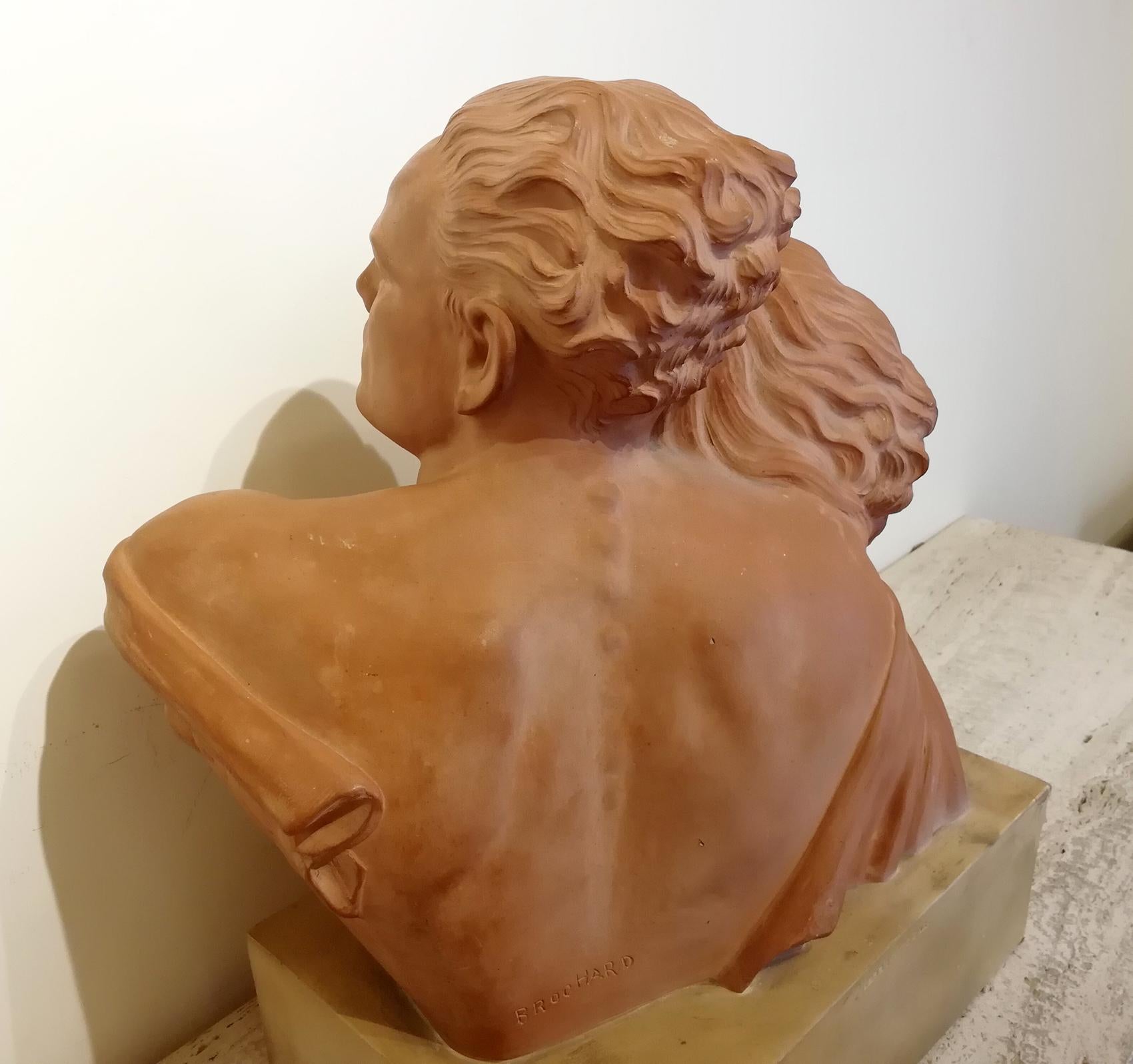 Art déco Sculpture en terre cuite de Jean Marais signée Brochard