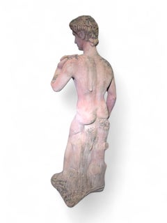Terracotta Sculpture of Michelangelo's David – 125 cm Tall, 1950s