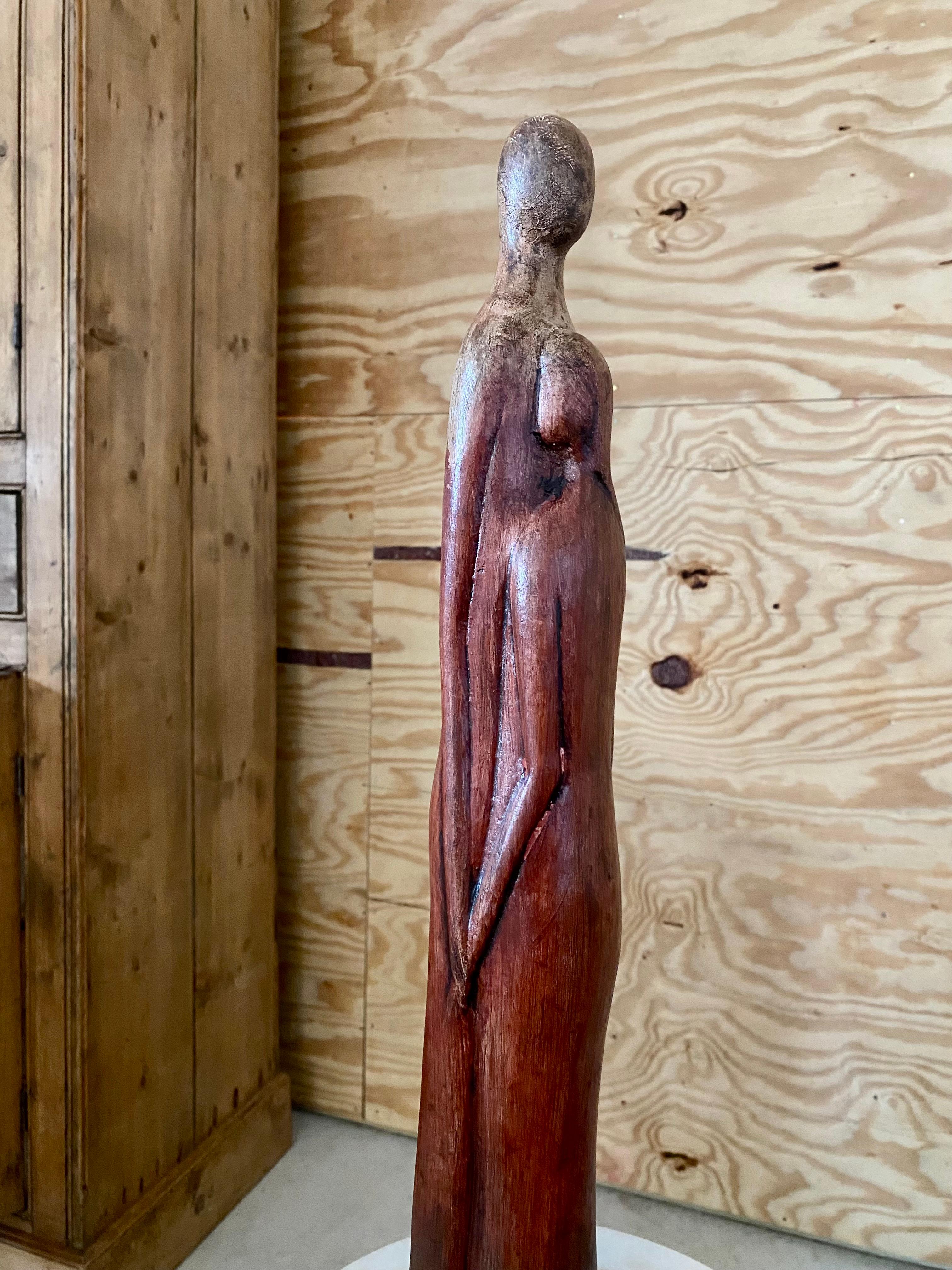Terracotta Sculpture of Two Figures in Love In Good Condition For Sale In Round Top, TX