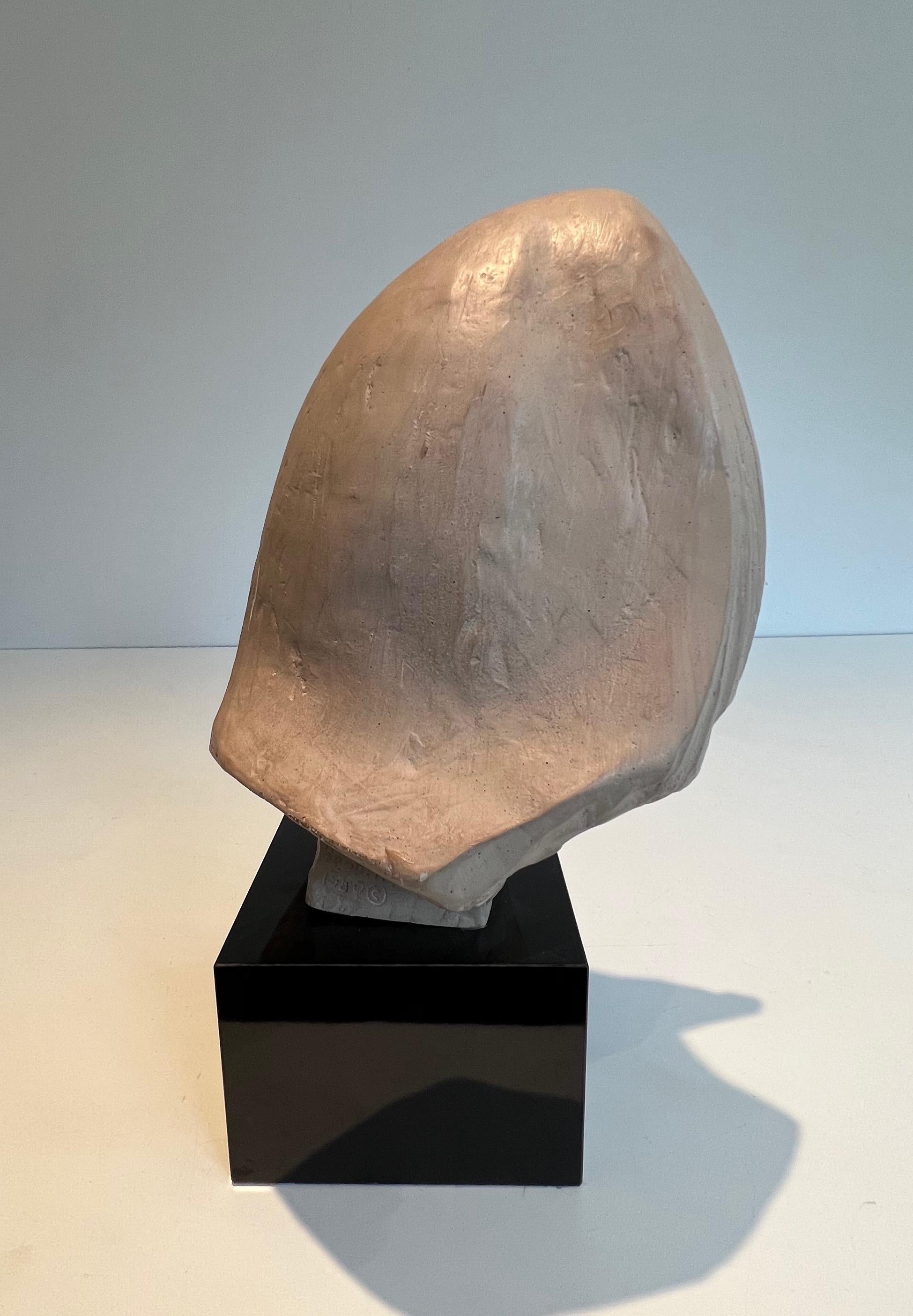 Terracotta Sculpture Representing a Woman's Face For Sale 10