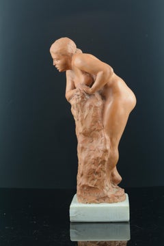 Terracotta Sculpture Signed Francisco Luque, Spain, 20th Century