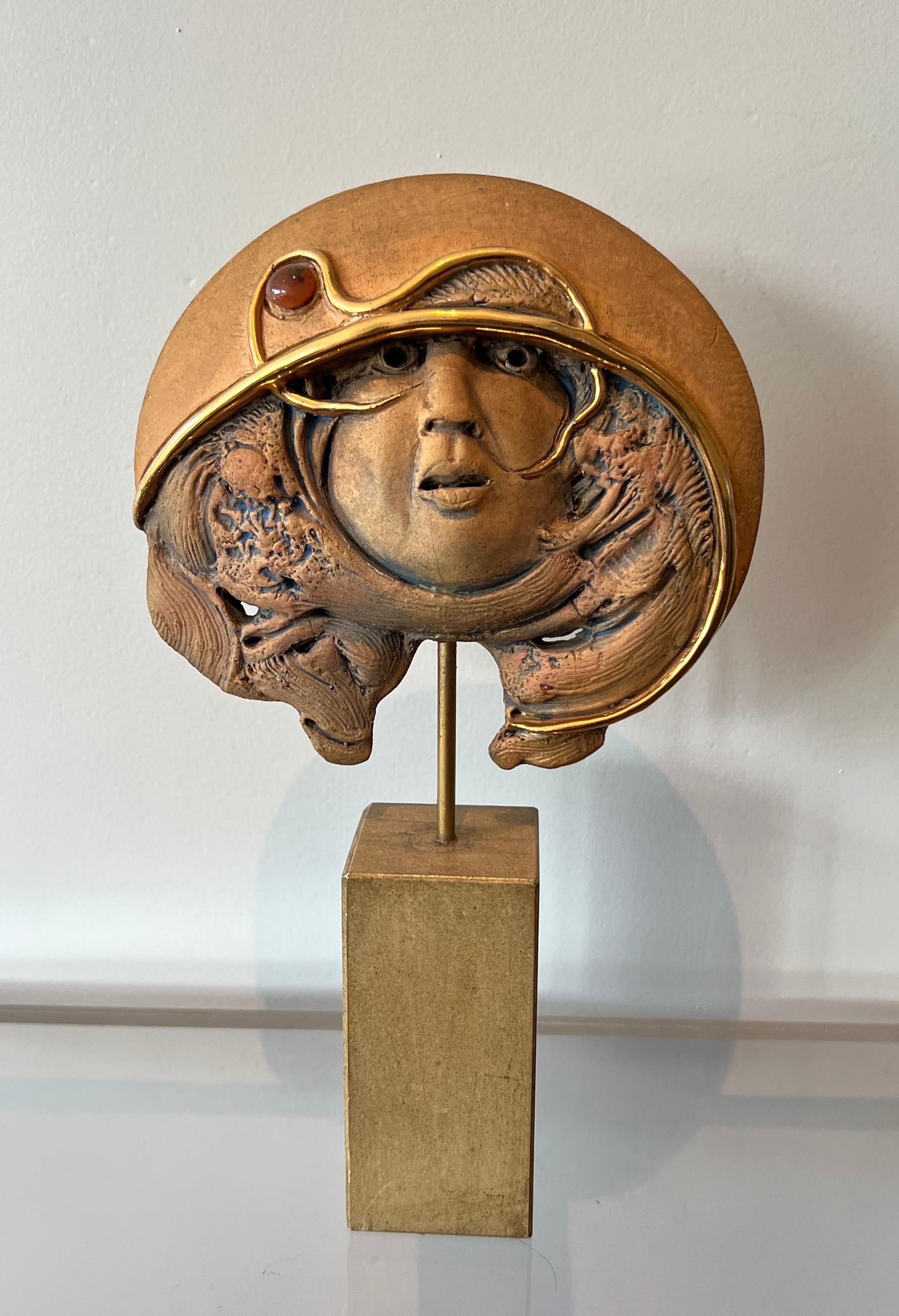 Scultura in terracotta firmata Jean-Claude Vanhaecke in vendita 3