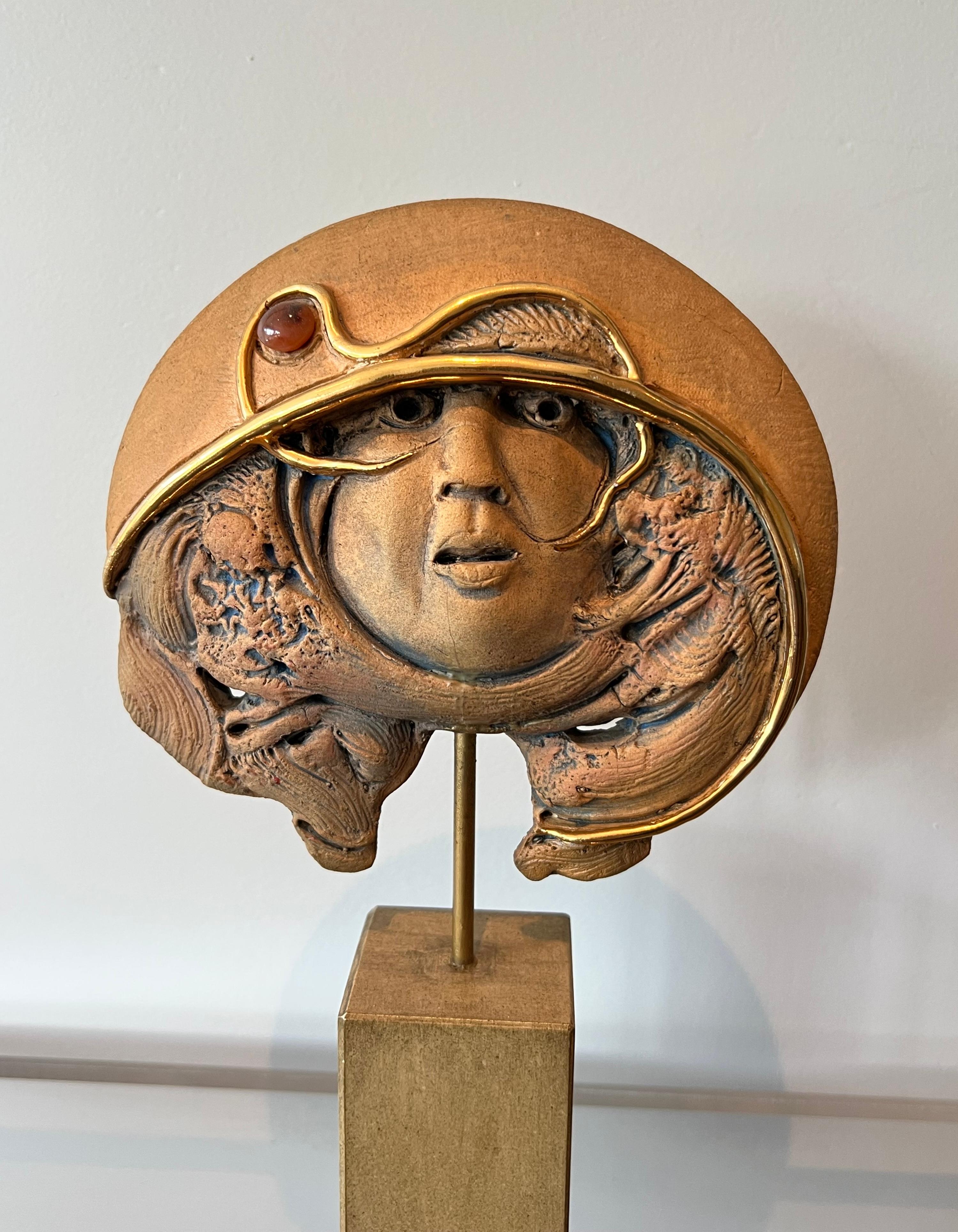 Francese Scultura in terracotta firmata Jean-Claude Vanhaecke in vendita