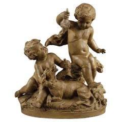 Terracotta sculpture signed Le Brun, Allegory of the Hunt