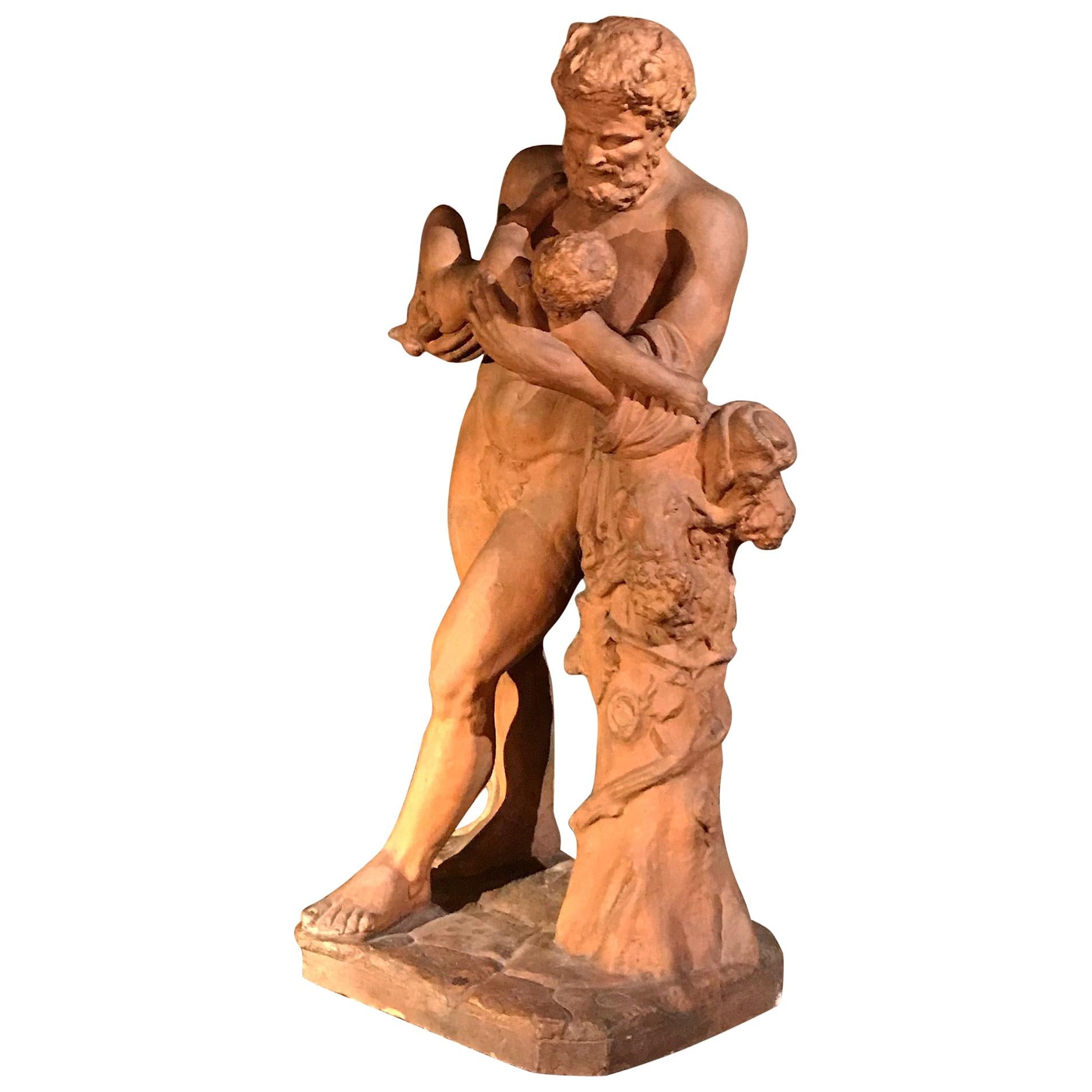 Terracotta Sculpture, Silenus and Bacchus