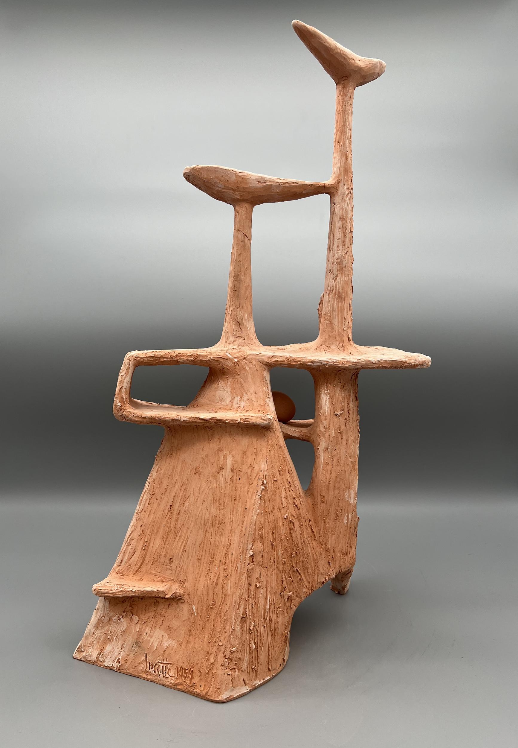 Escultura de terracota, pieza única de Michel Lucotte, Francia, 1959 mediados del siglo XX en venta