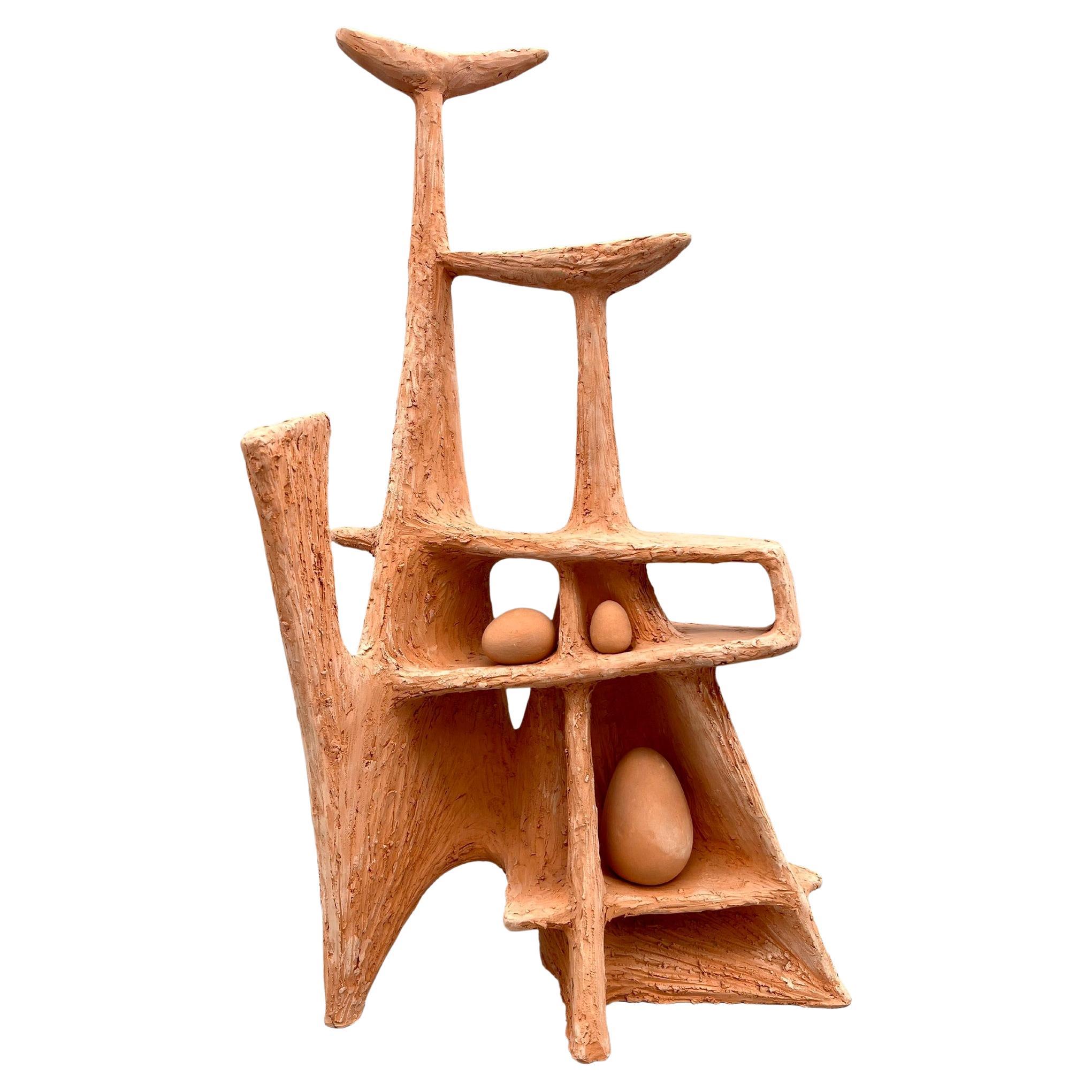 Sculpture en terre cuite, pièce unique de Michel Lucotte, France, 1959