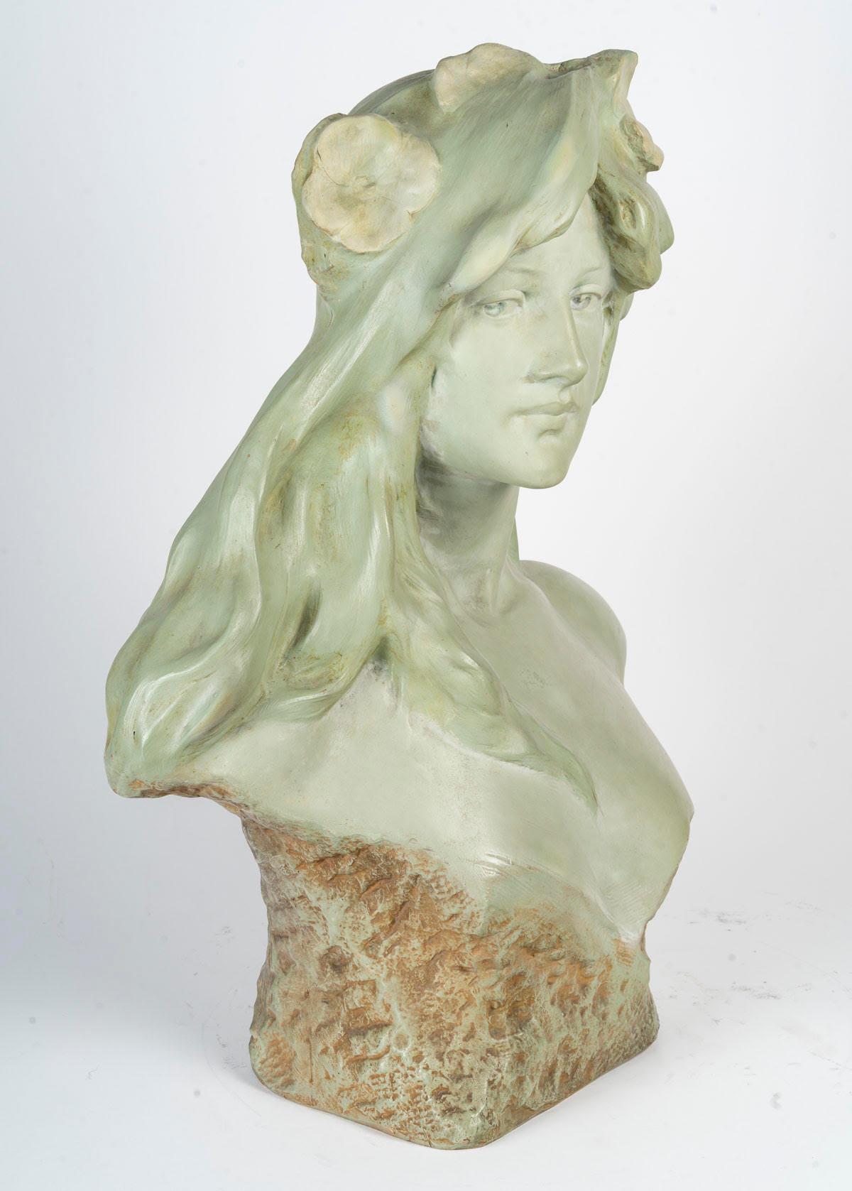 Francese Sculture in terracotta, periodo Art Nouveau, 1900. in vendita