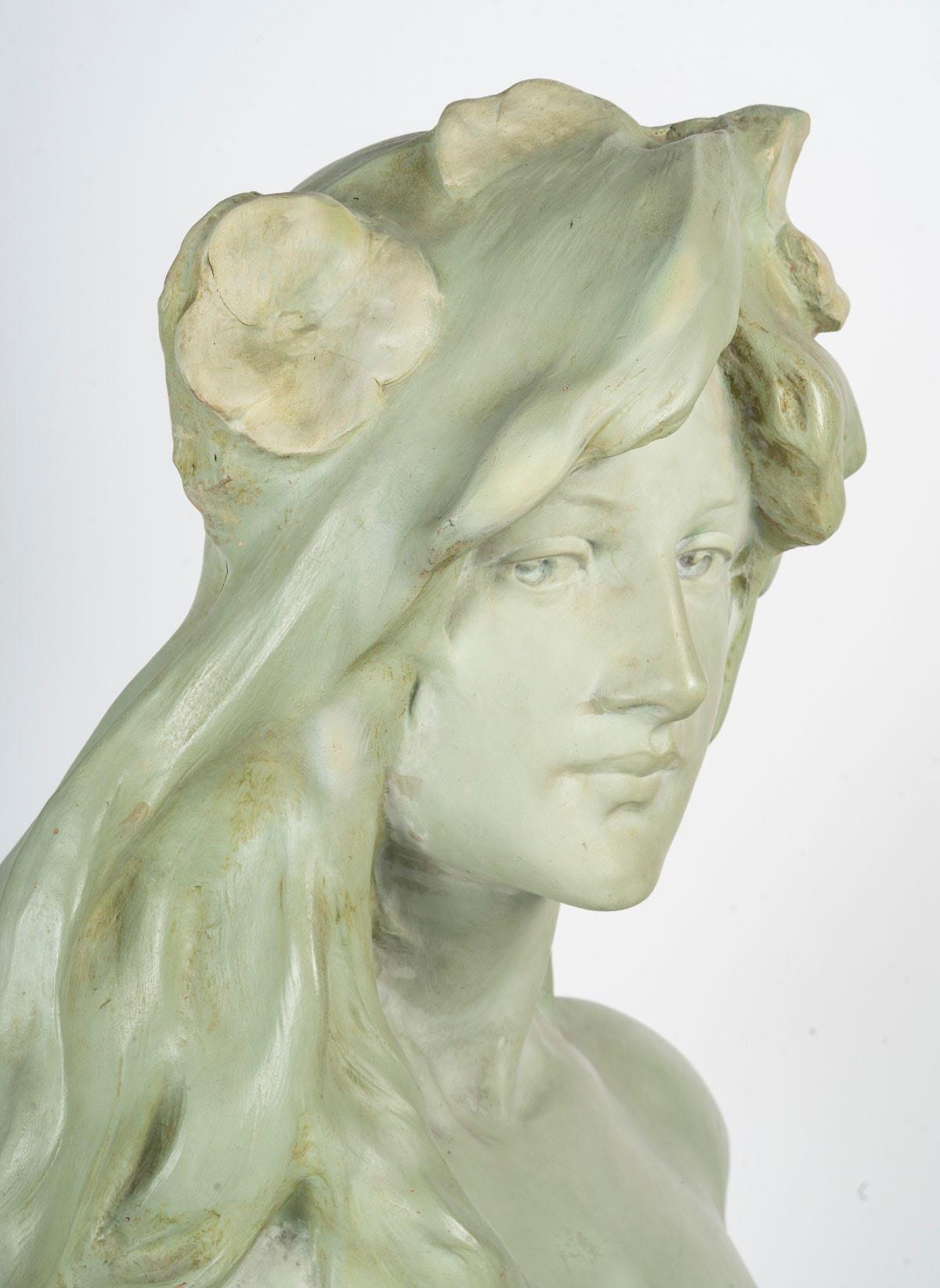 Sculture in terracotta, periodo Art Nouveau, 1900. In condizioni buone in vendita a Saint-Ouen, FR