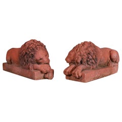 Terracotta Sleeping Lions