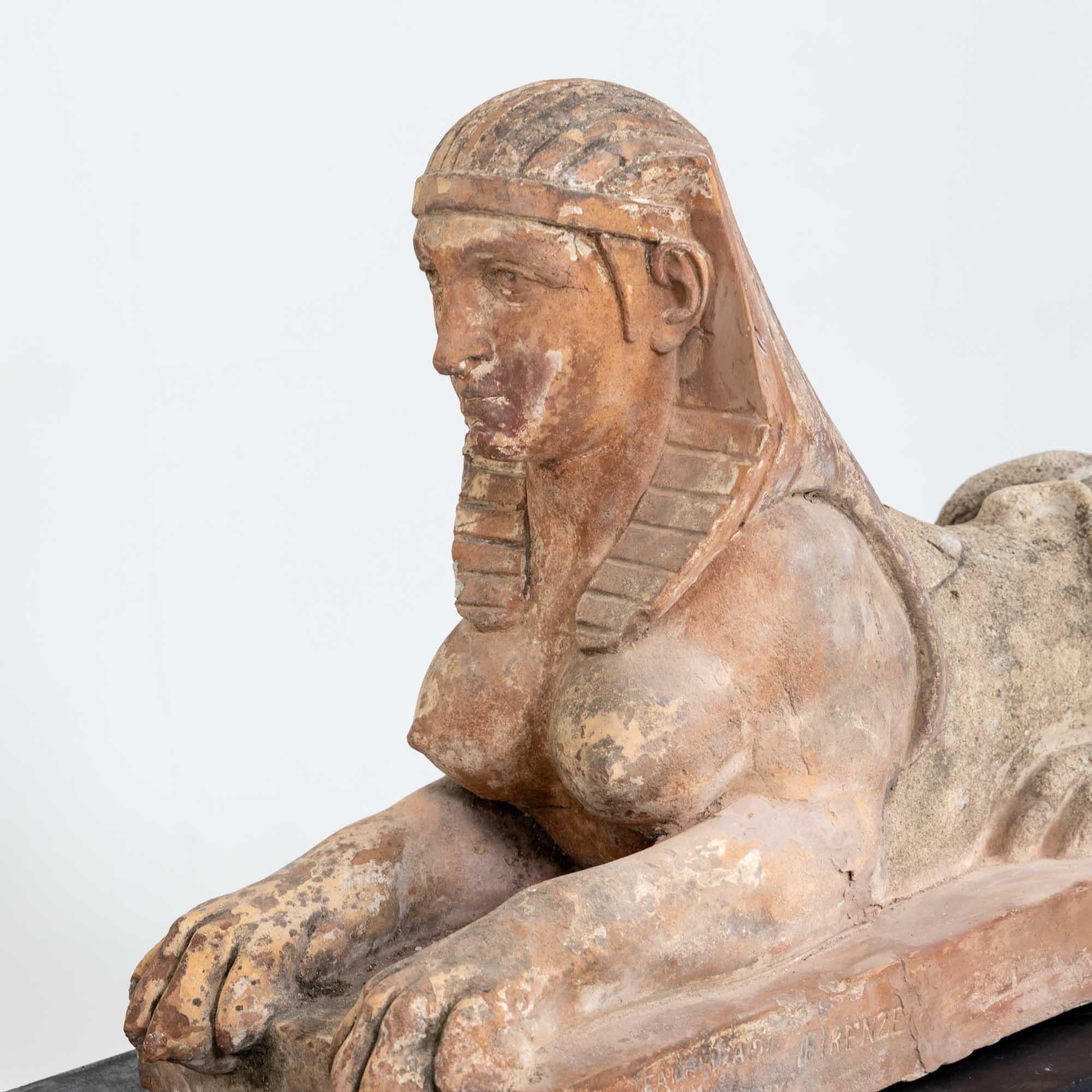 Terracotta sphinxes, Michele Agresti, Florence, circa 1900 9