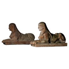Terracotta sphinxes, Michele Agresti, Florence, circa 1900