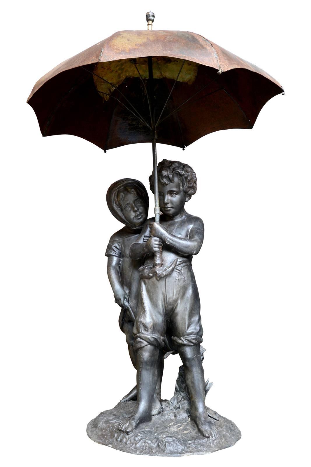 Terracotta Statue Depicting Two Children, 19th Century 7
