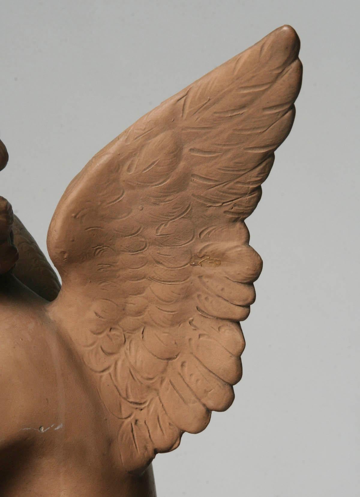 Terracotta Statue of a Seated Angel by Richard Aurili, Italy, circa 1890 1