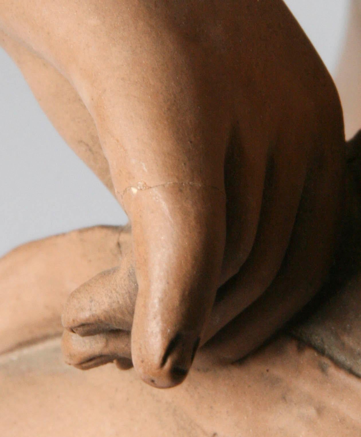 Terracotta Statue of a Seated Angel by Richard Aurili, Italy, circa 1890 11