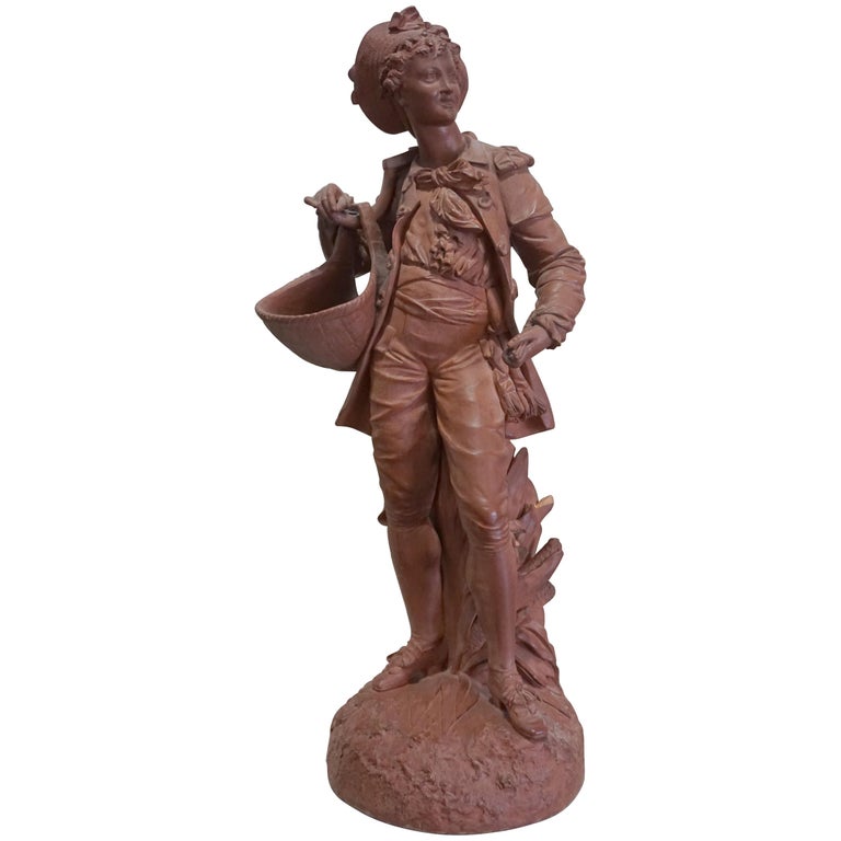 Terracotta Statue of Young Boy For Sale at 1stdibs