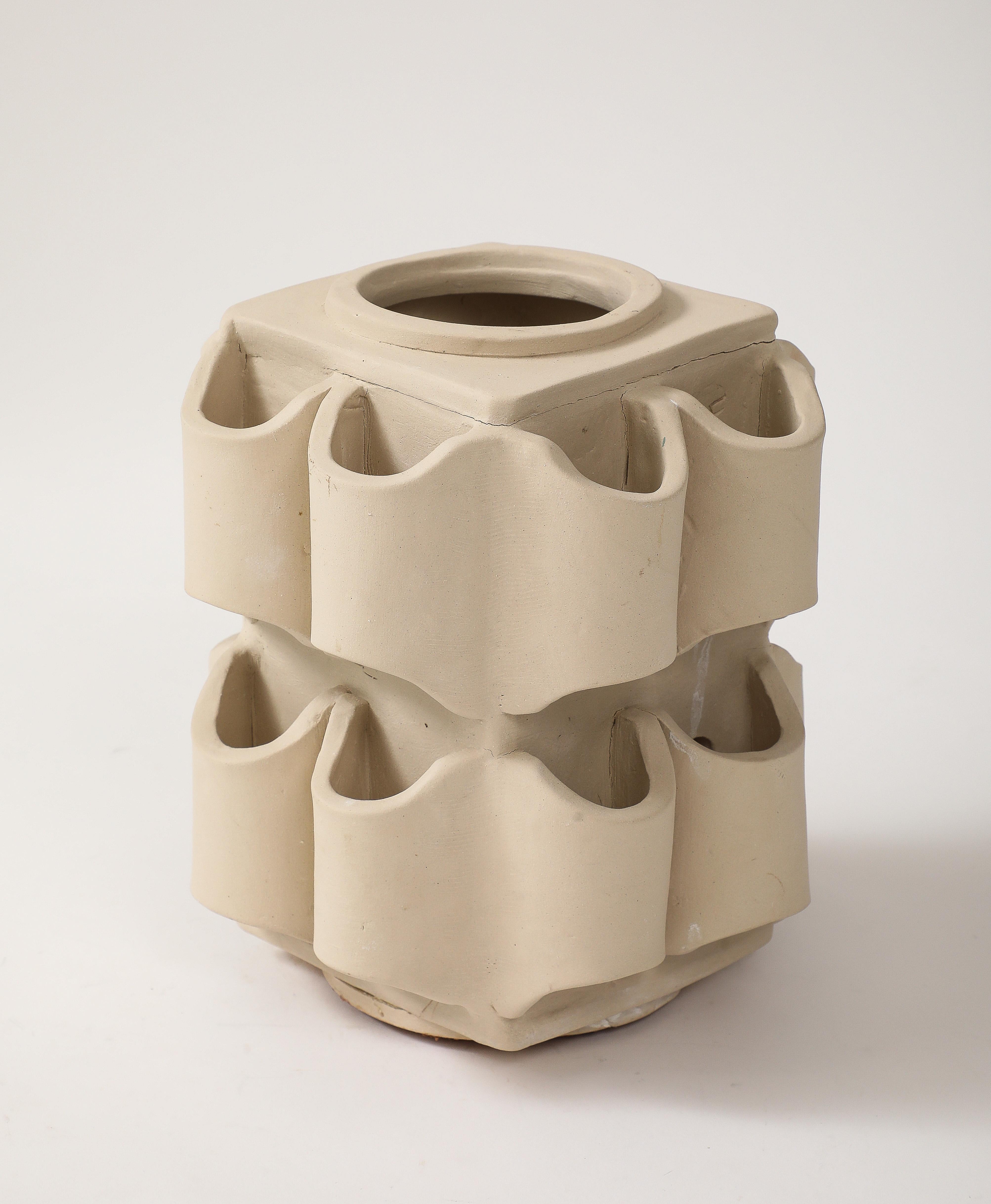 Terracotta Table Lamp by Nicole Fichot For Sale 4