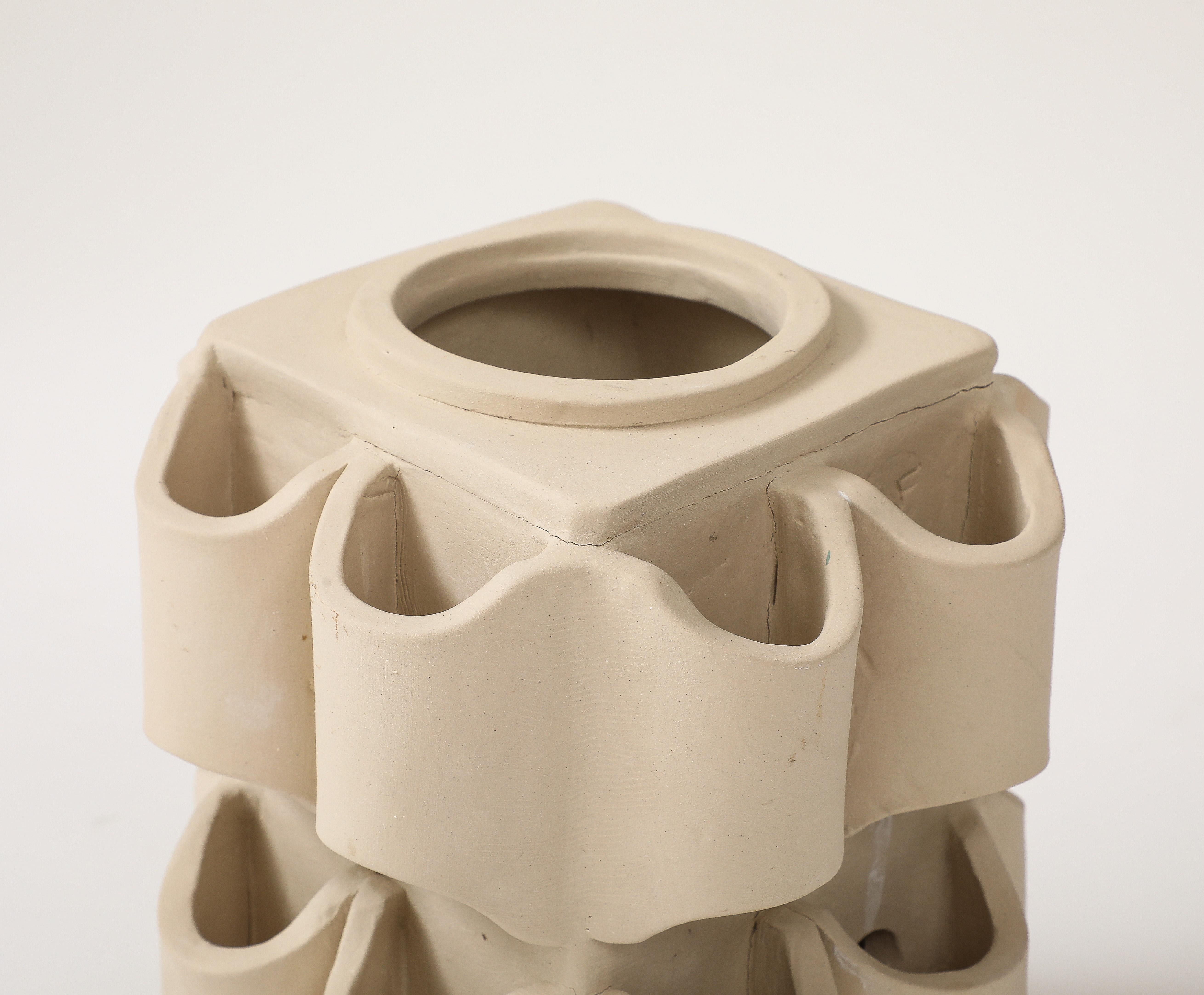Terracotta Table Lamp by Nicole Fichot For Sale 5