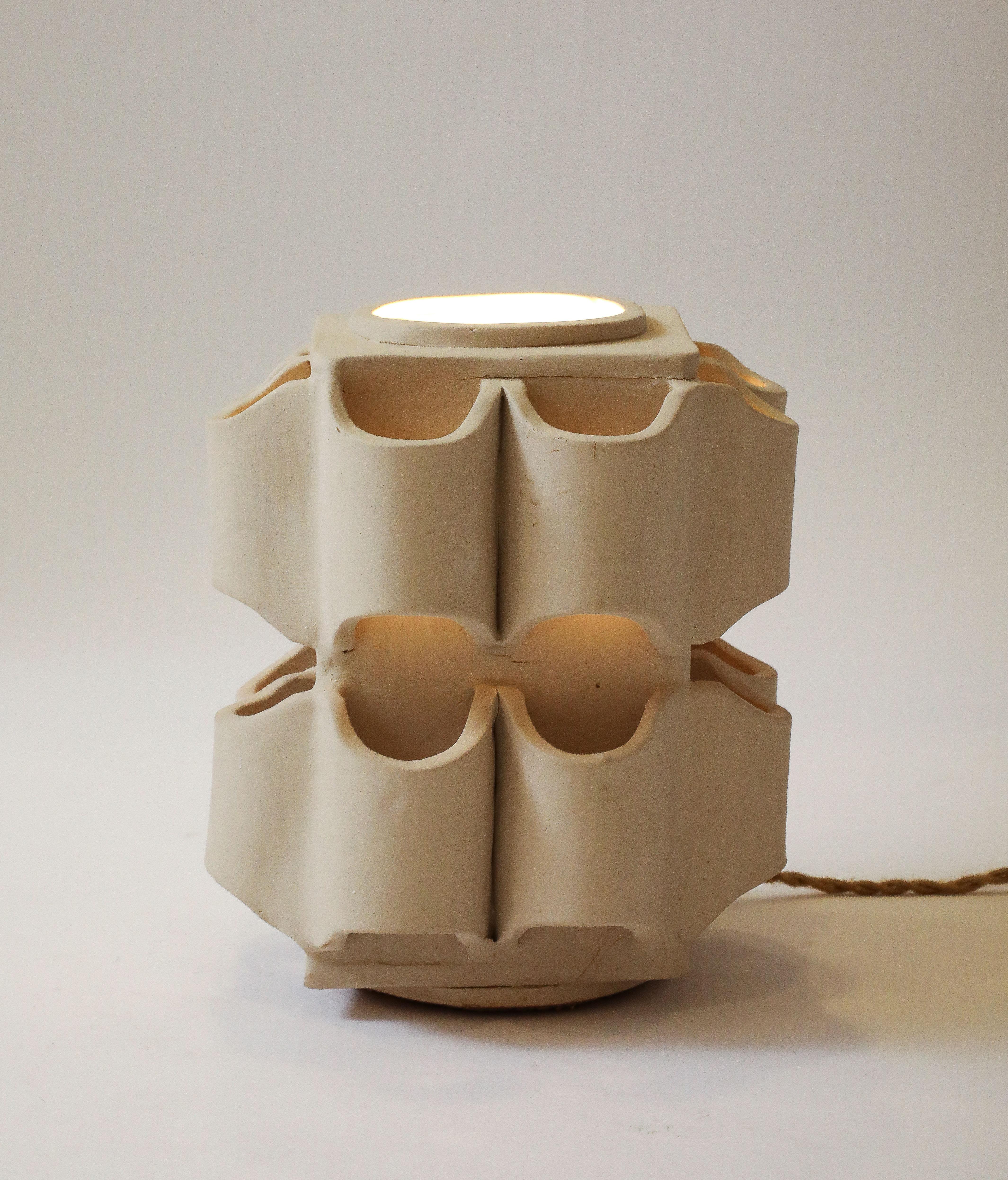 Terracotta Table Lamp by Nicole Fichot For Sale 8