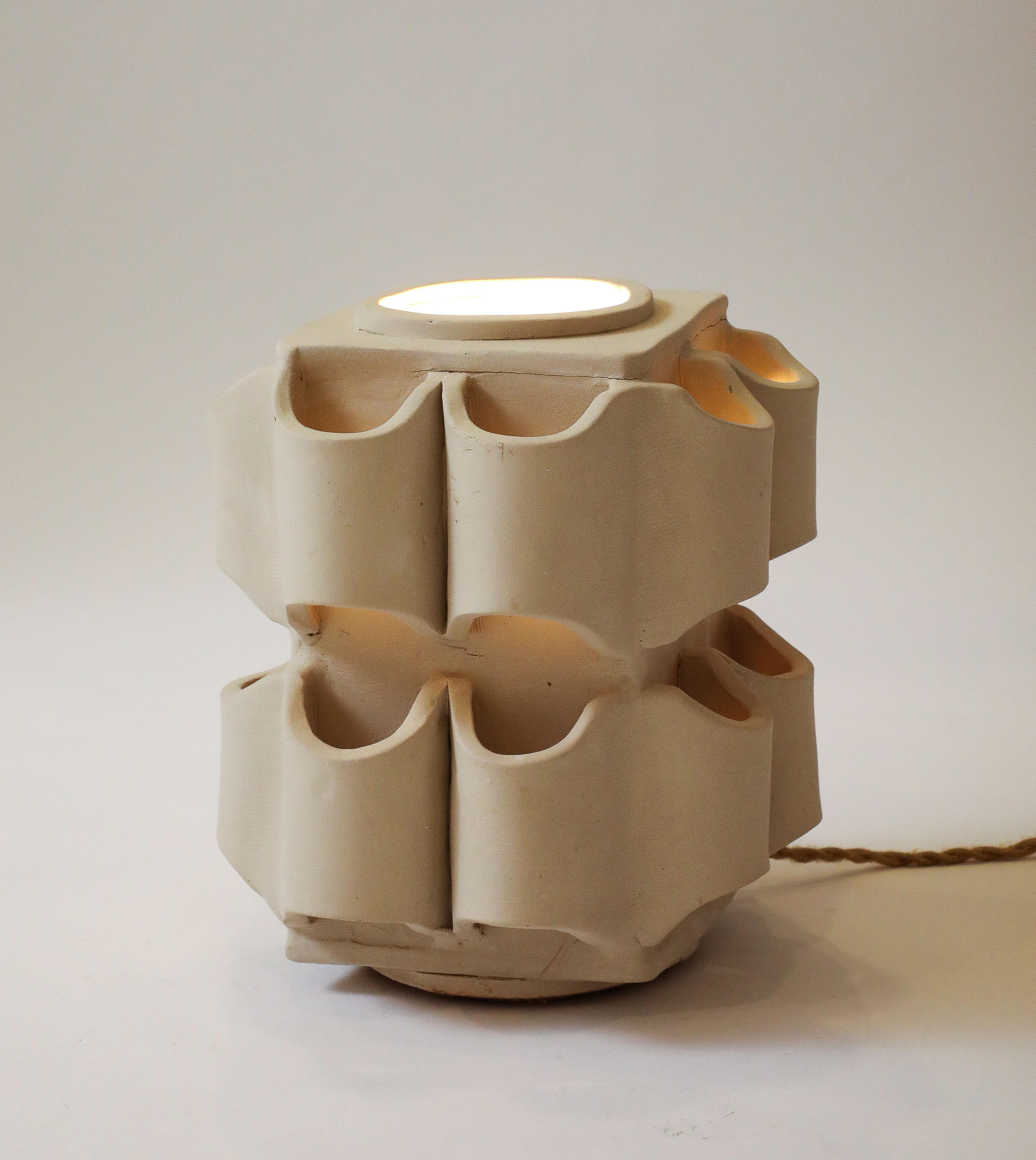 Terracotta Table Lamp by Nicole Fichot For Sale 9