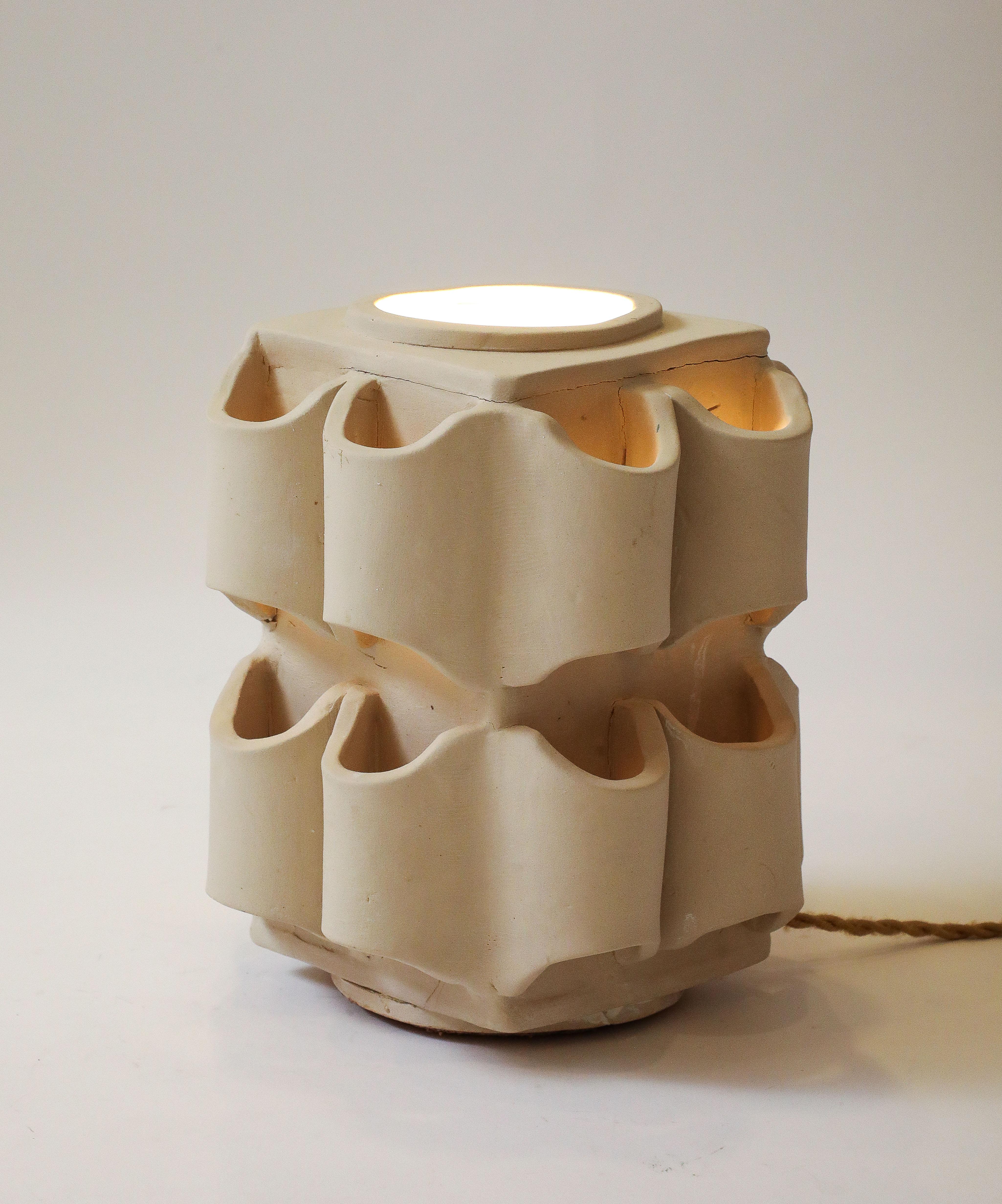 Terracotta Table Lamp by Nicole Fichot For Sale 10