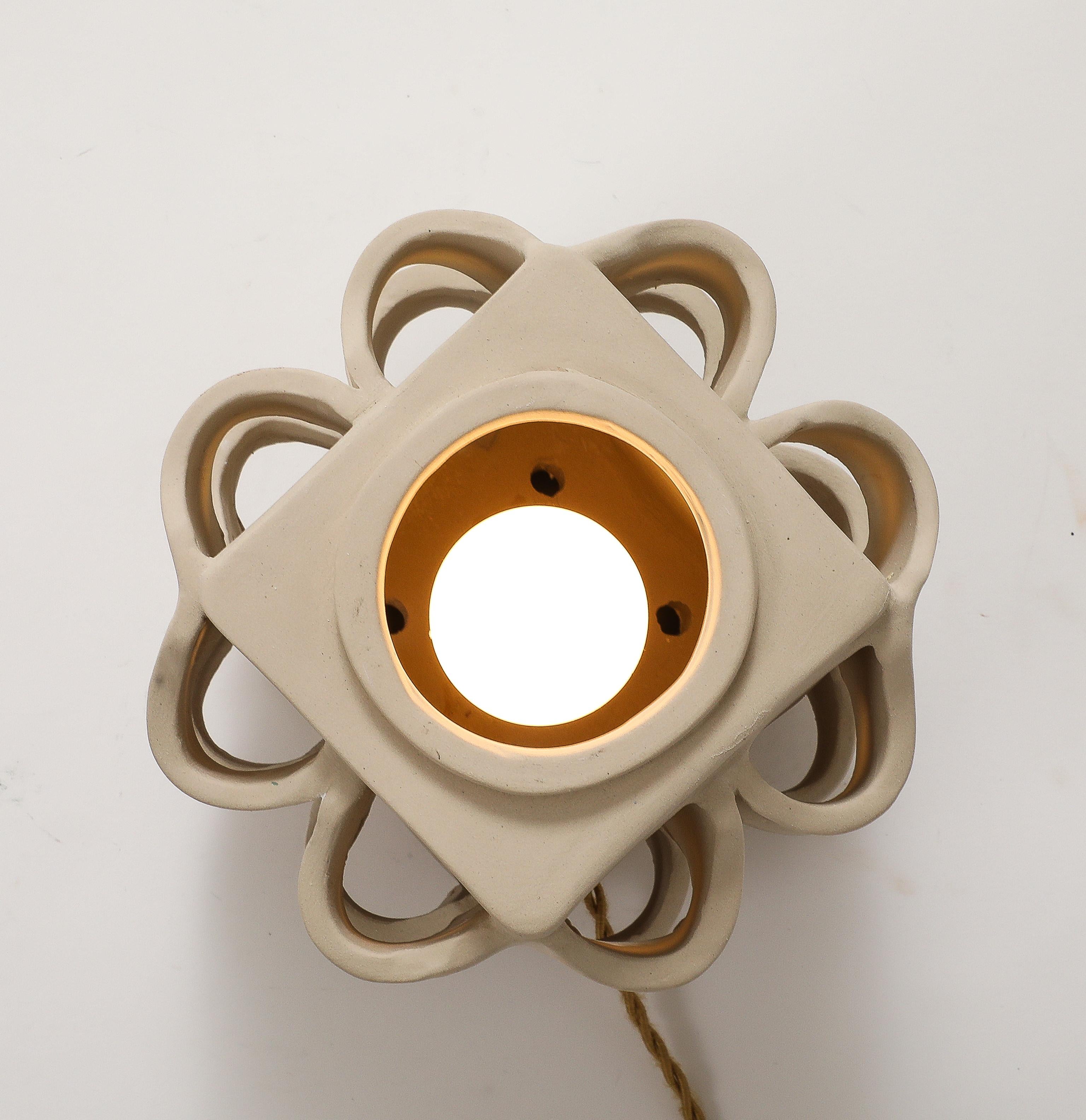 Terracotta Table Lamp by Nicole Fichot For Sale 11